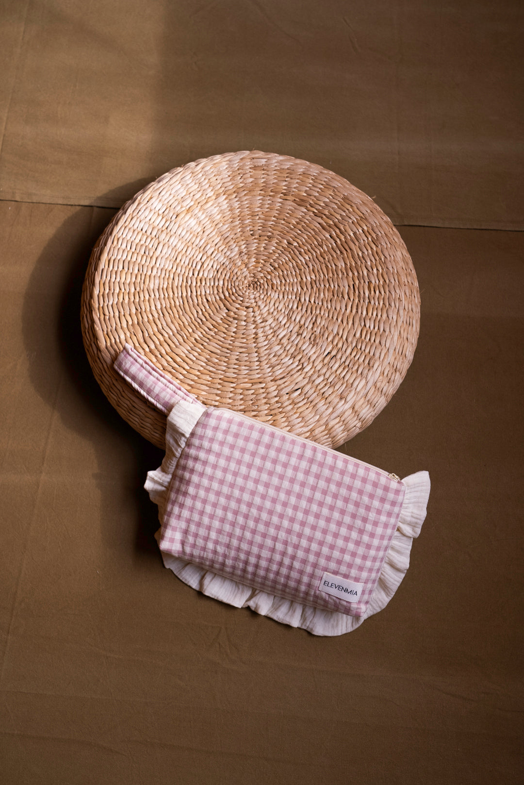 Neceser Volante Vichy Rosa + Gasa Cruda