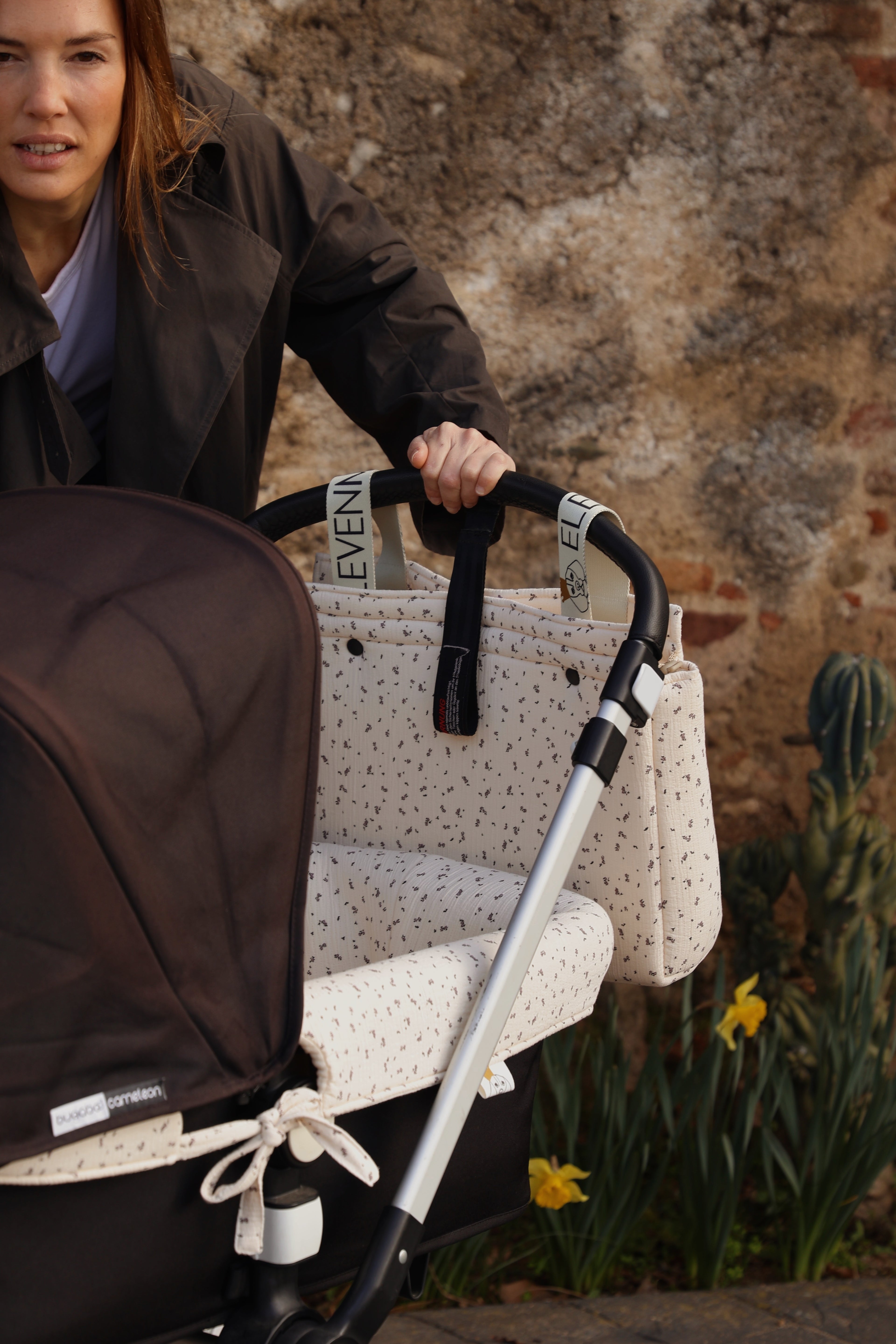 Vestidura Cochecito Twin Estampado + Gasa Cruda Reversible