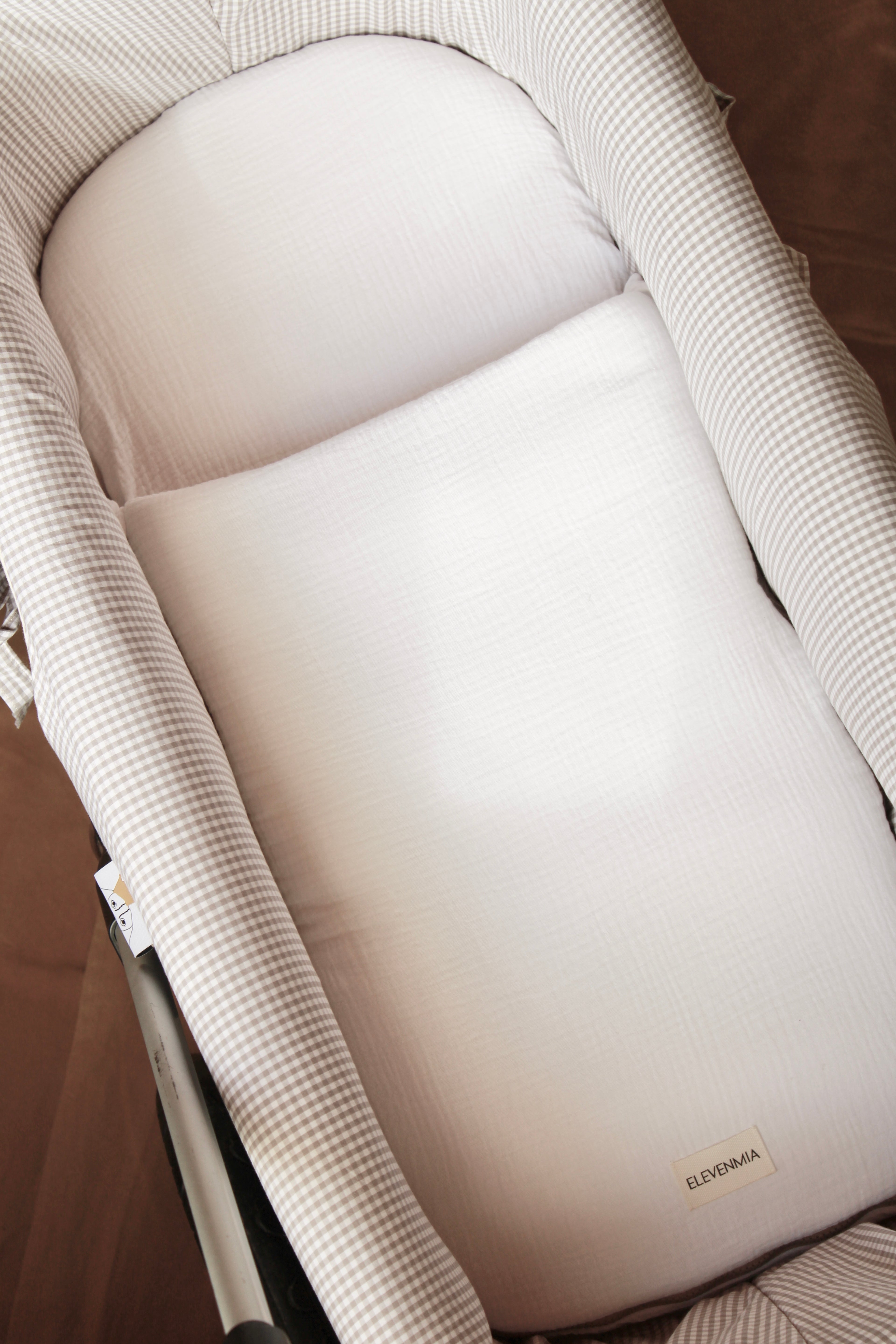 Sac de poussette en gaze blanche