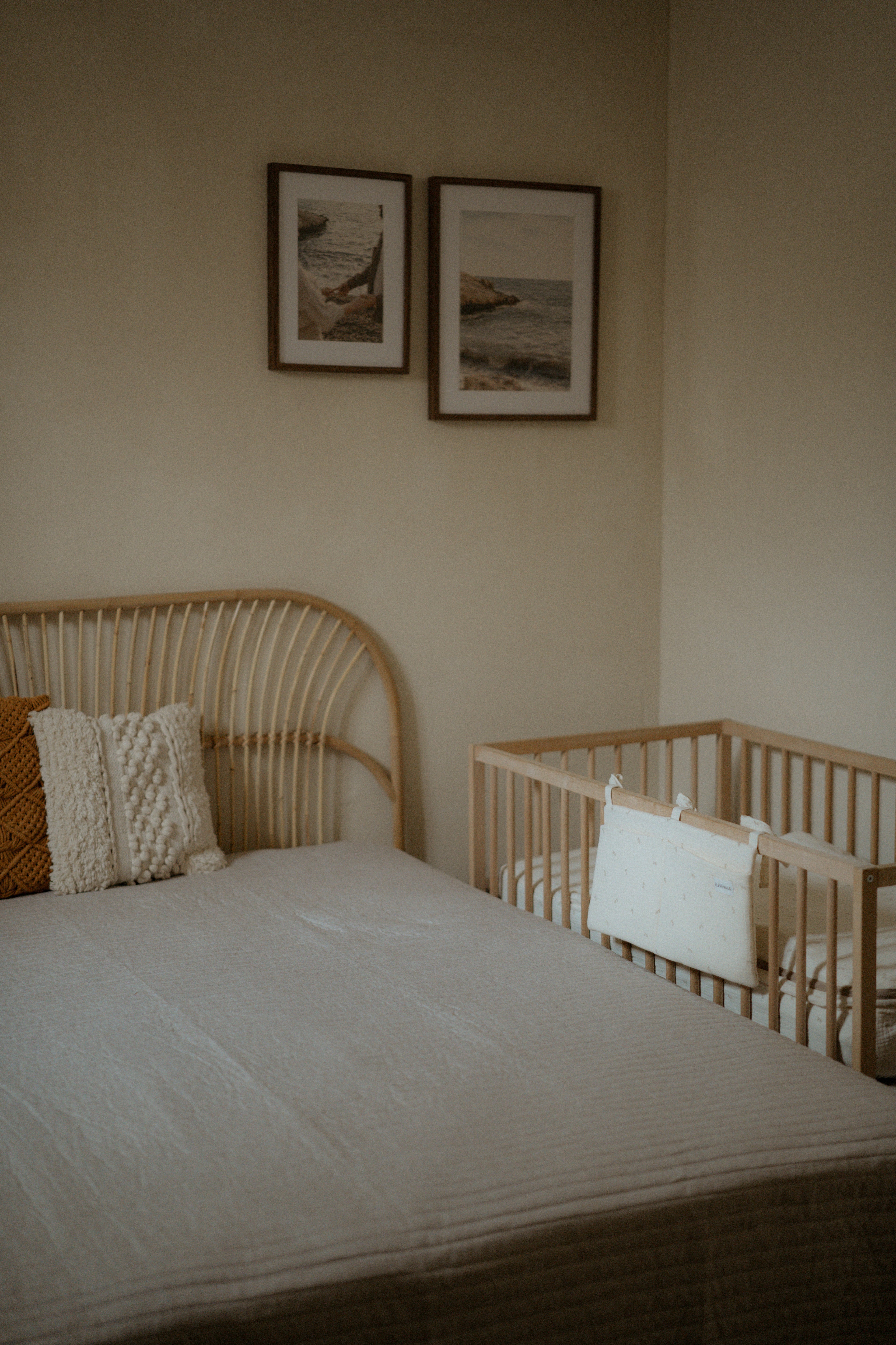 Organisateur de lit de bébé en gaze d'olive