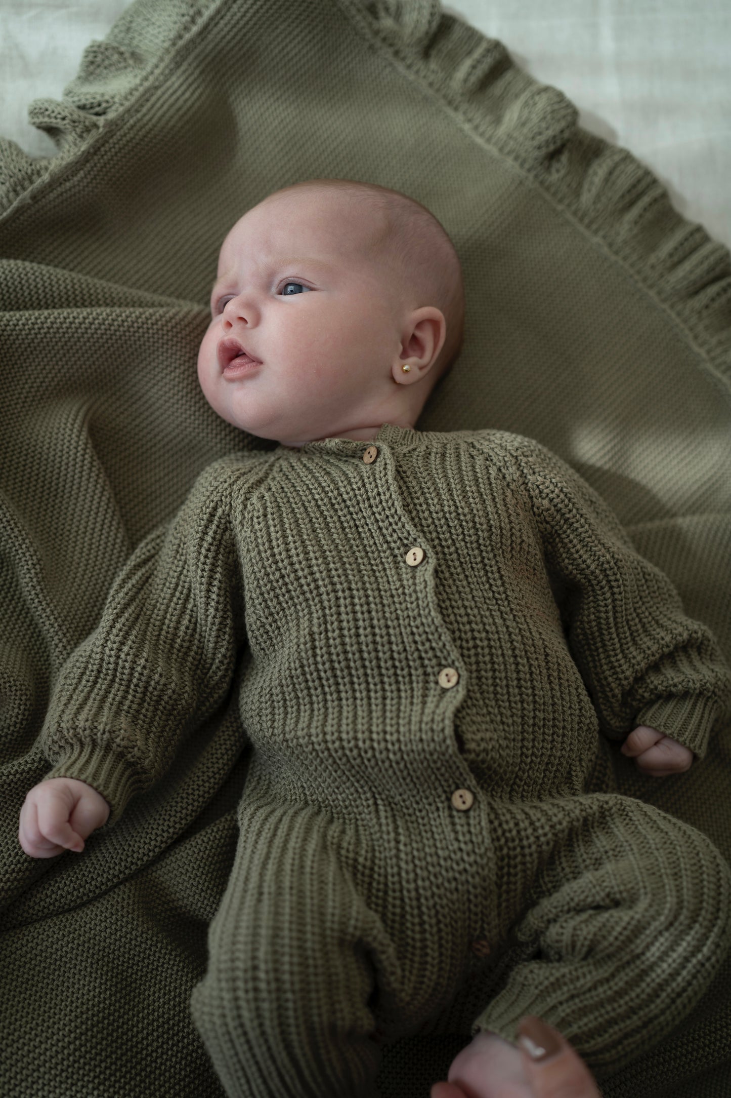 Buzo Punto Tricot Verde Oliva