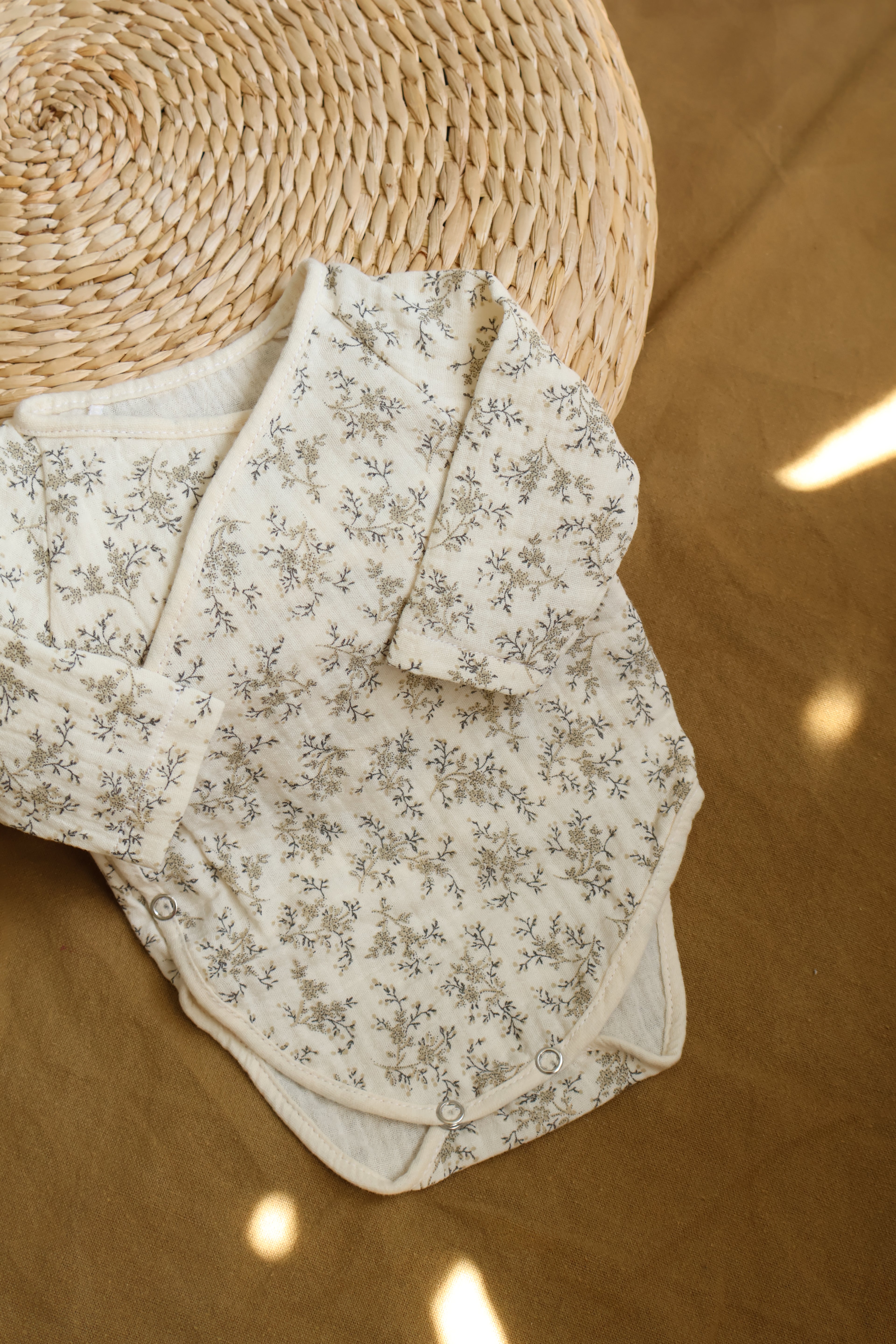 Body à manches longues en mousseline de soie Mine