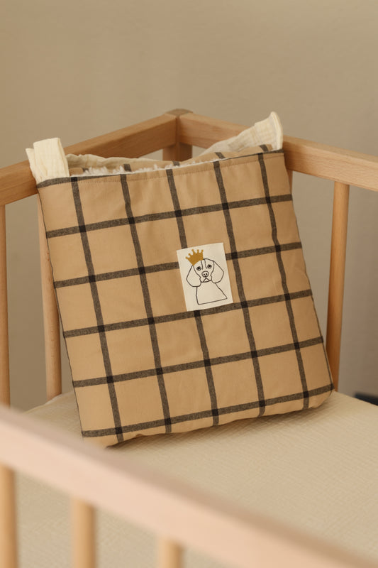 Manta cuadro ocre + Borreguito