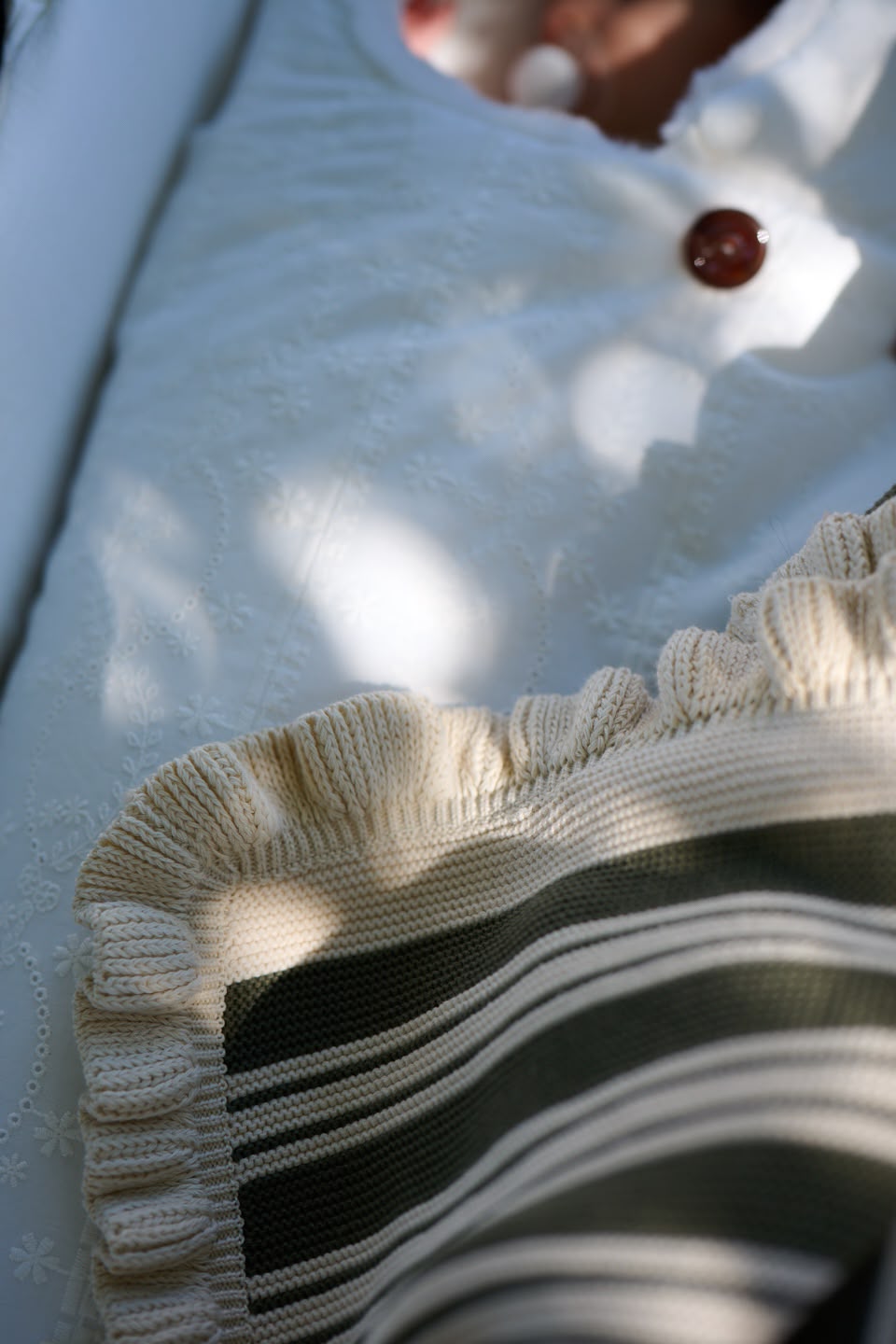 Saco Nido Voile Bordado + Pelo Blanco