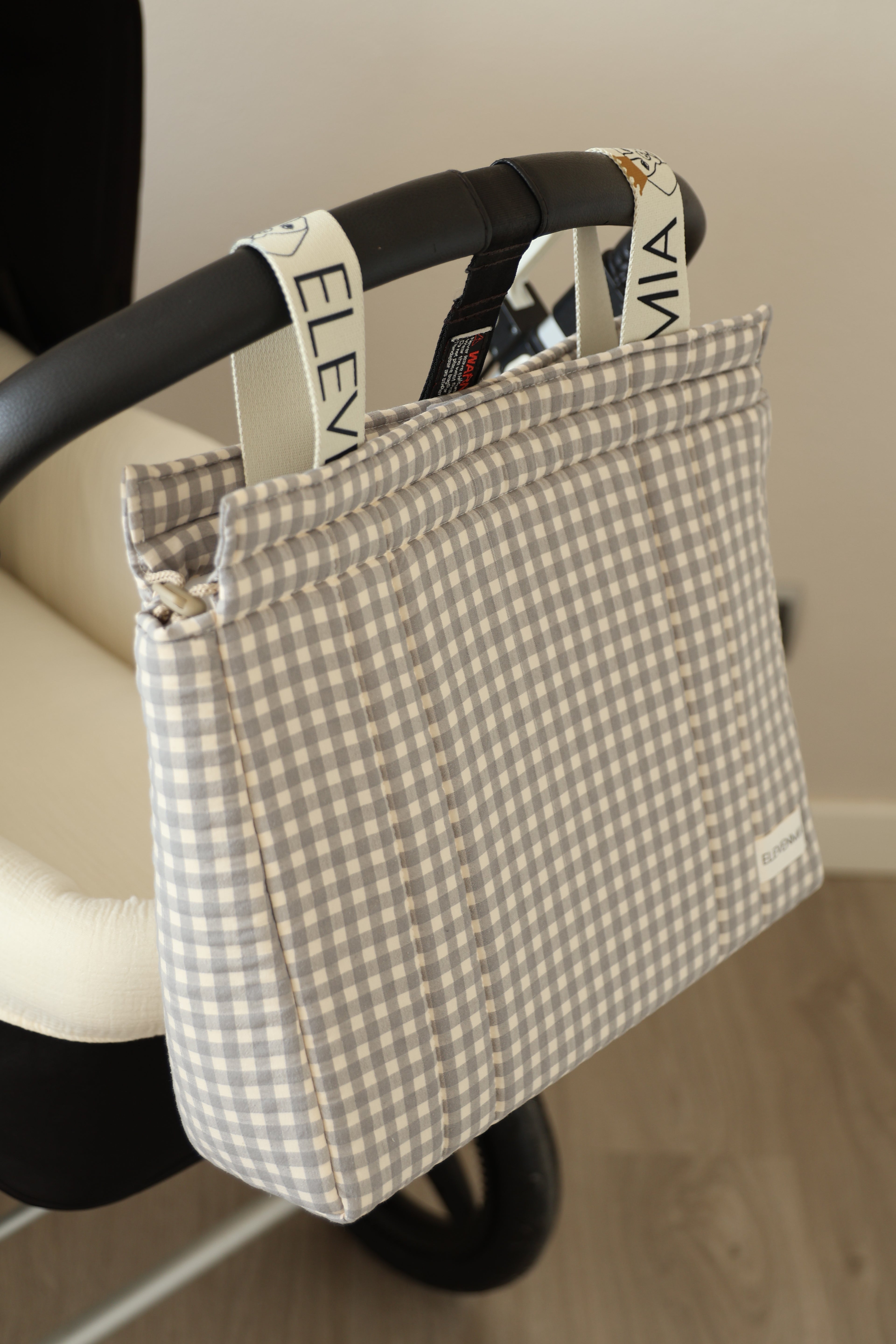 Grand sac bleu marine Vichy