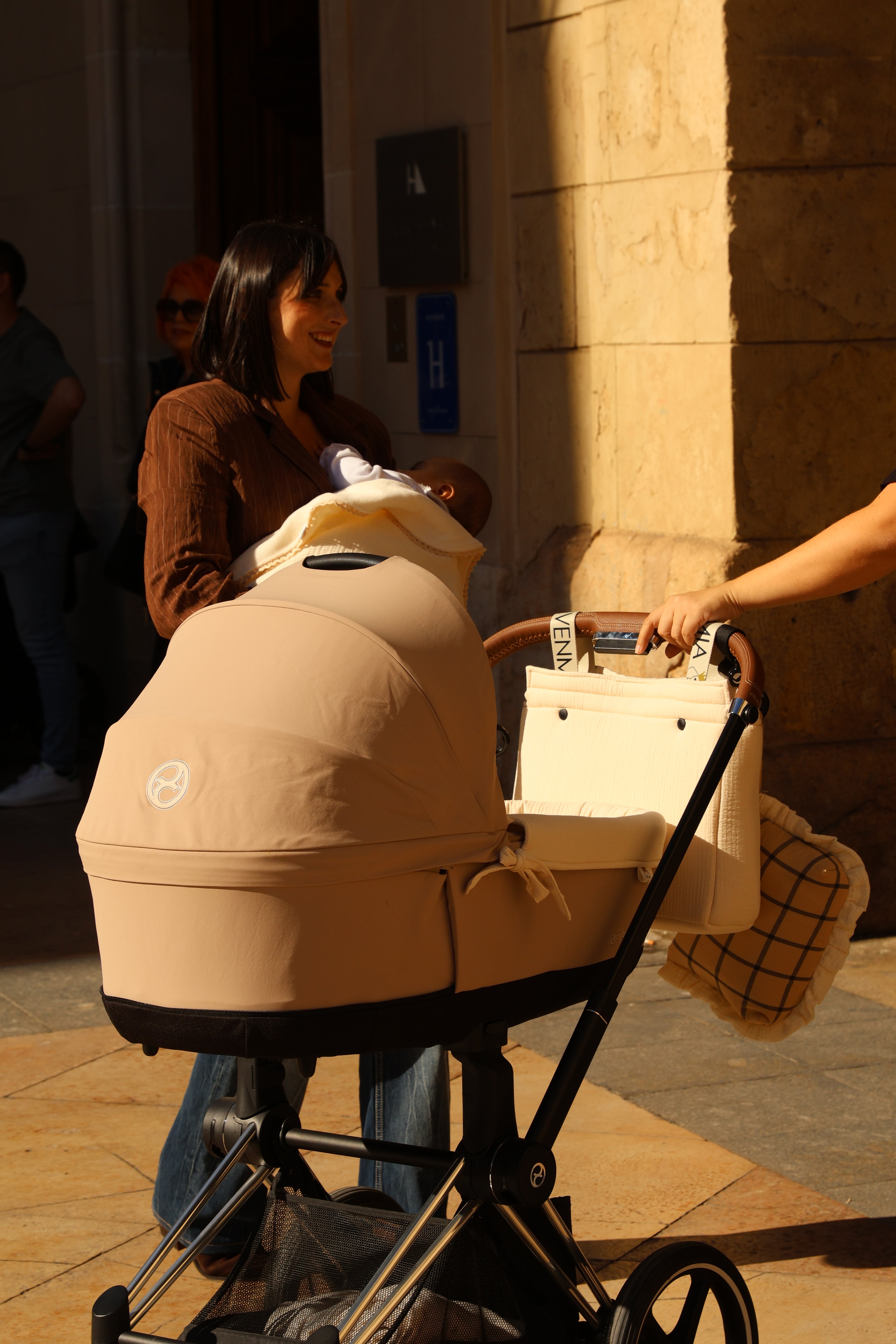 Neceser Volante Cuadro Ocre + Gasa Cruda