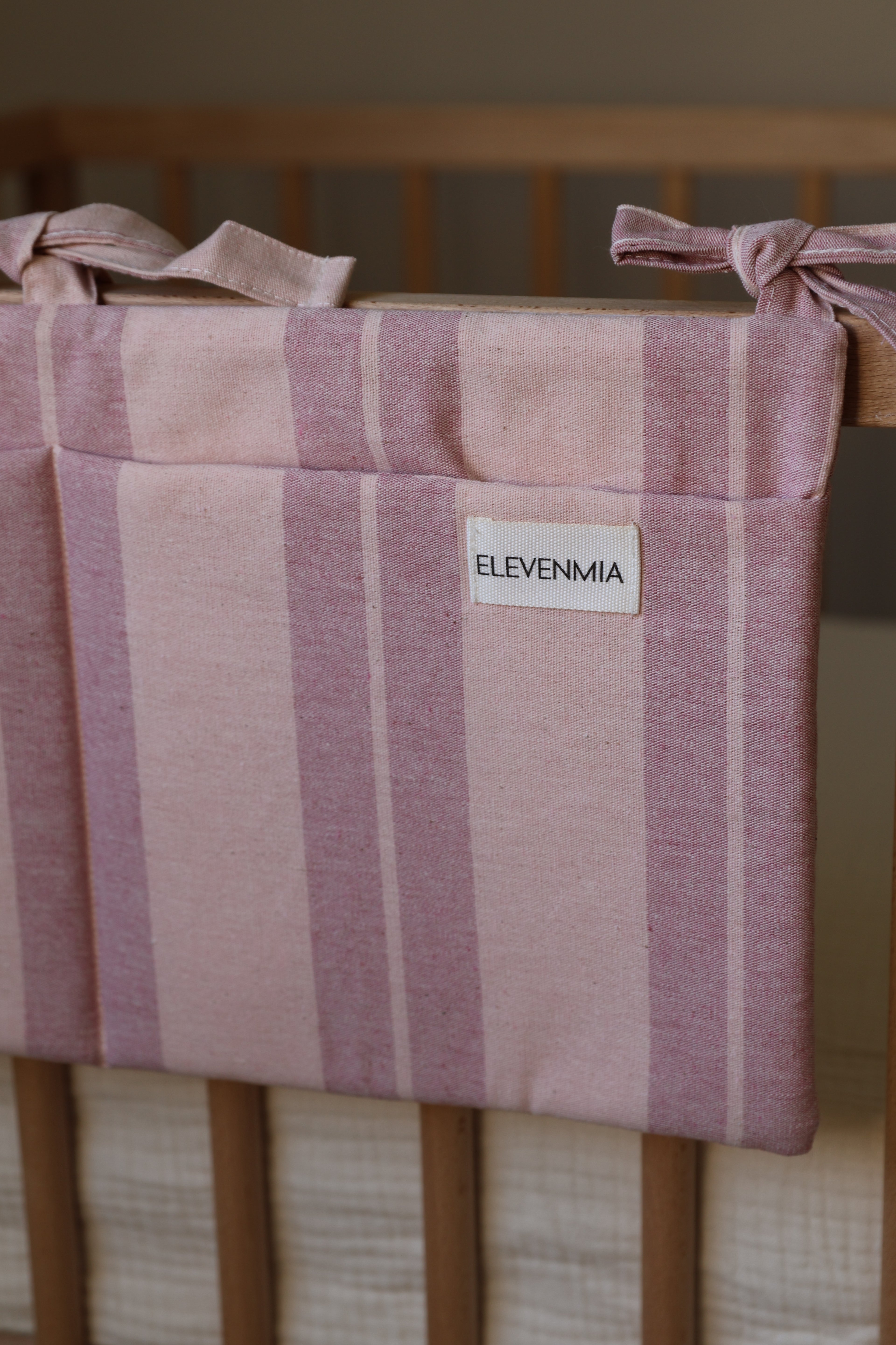 Organizador de cuna Stripe XL Rosa