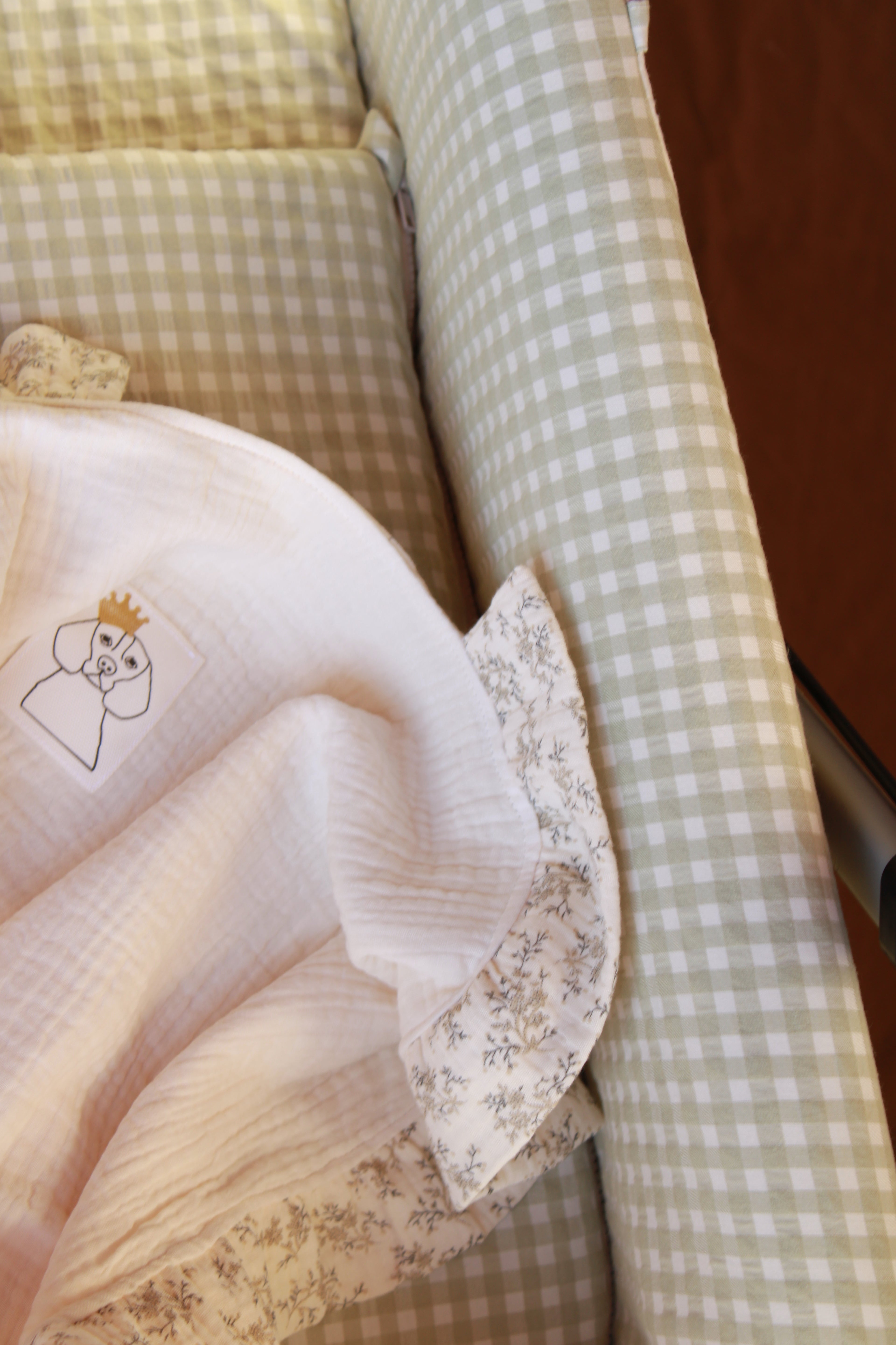 Saco Bajera Cochecito Vichy Matcha