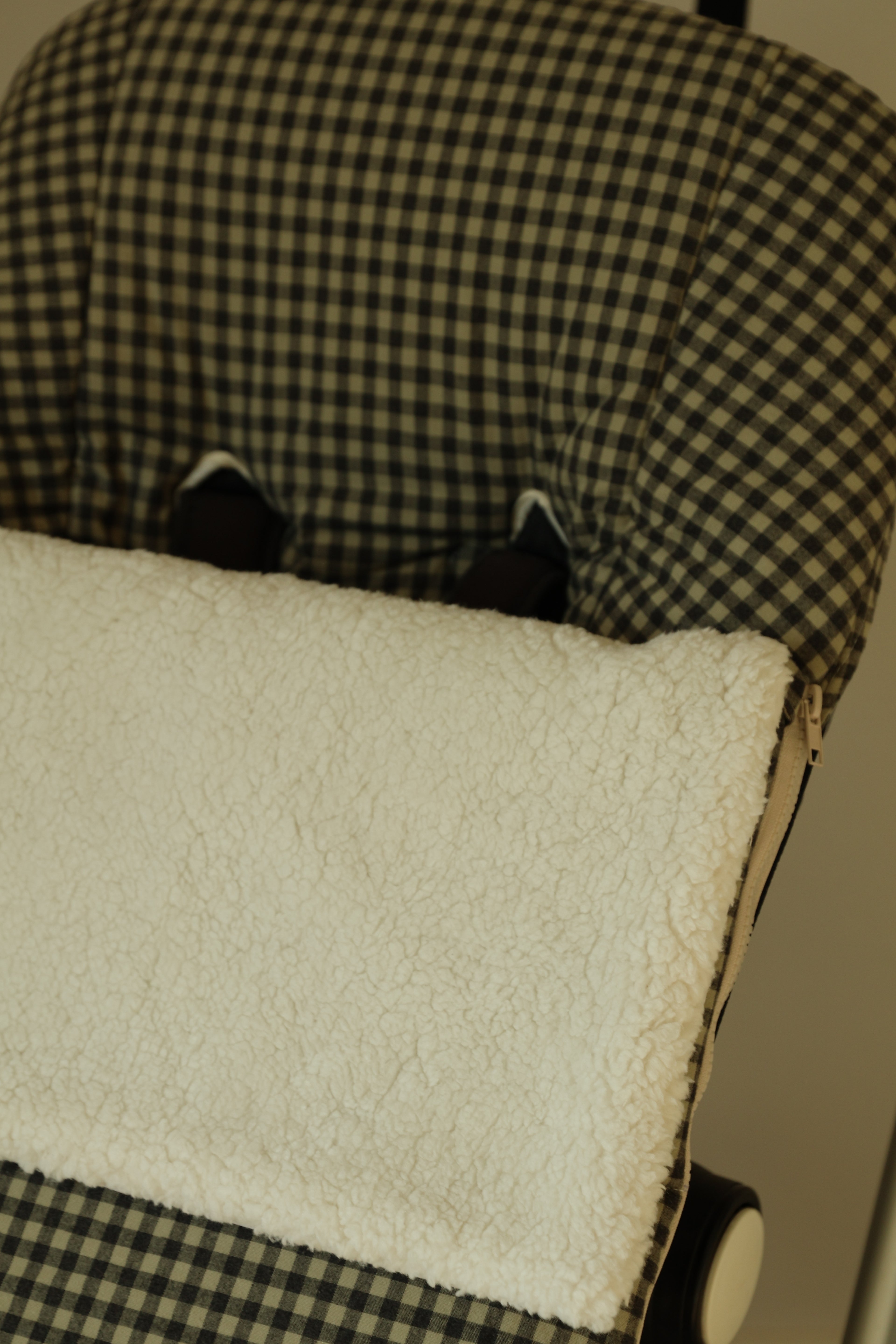 Sac de poussette Vichy vert militaire