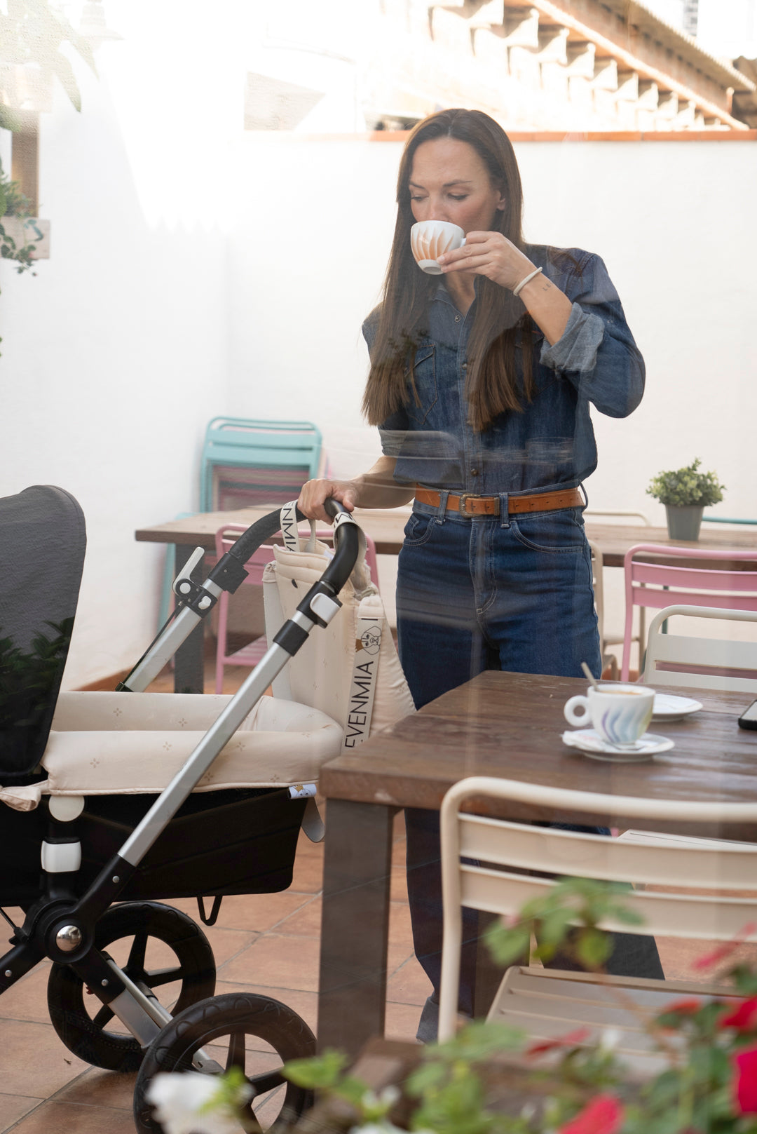 Housse de poussette double imprimée et réversible en gaze brute