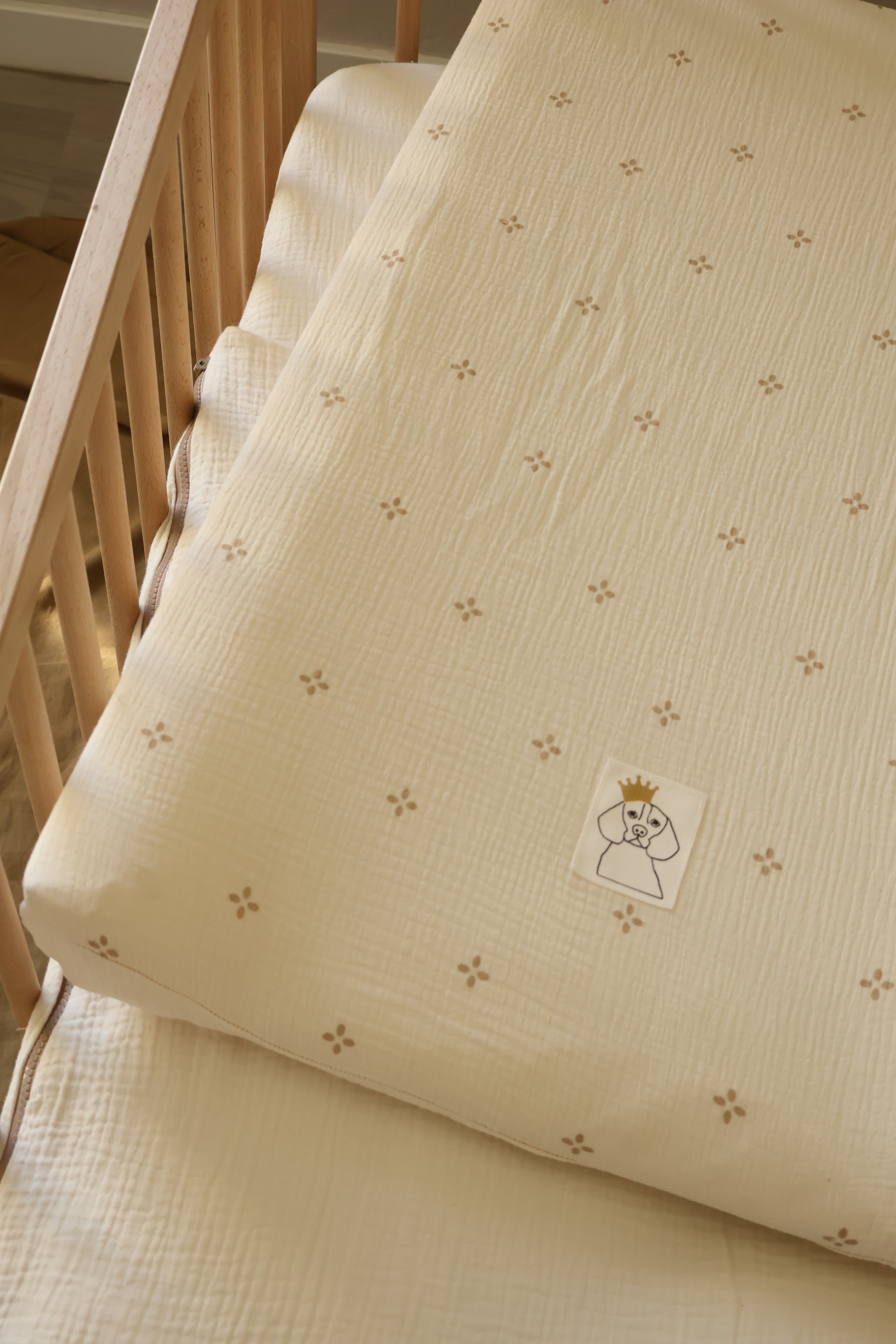 Housse de matelas à langer rectangulaire en gaze Dahlia