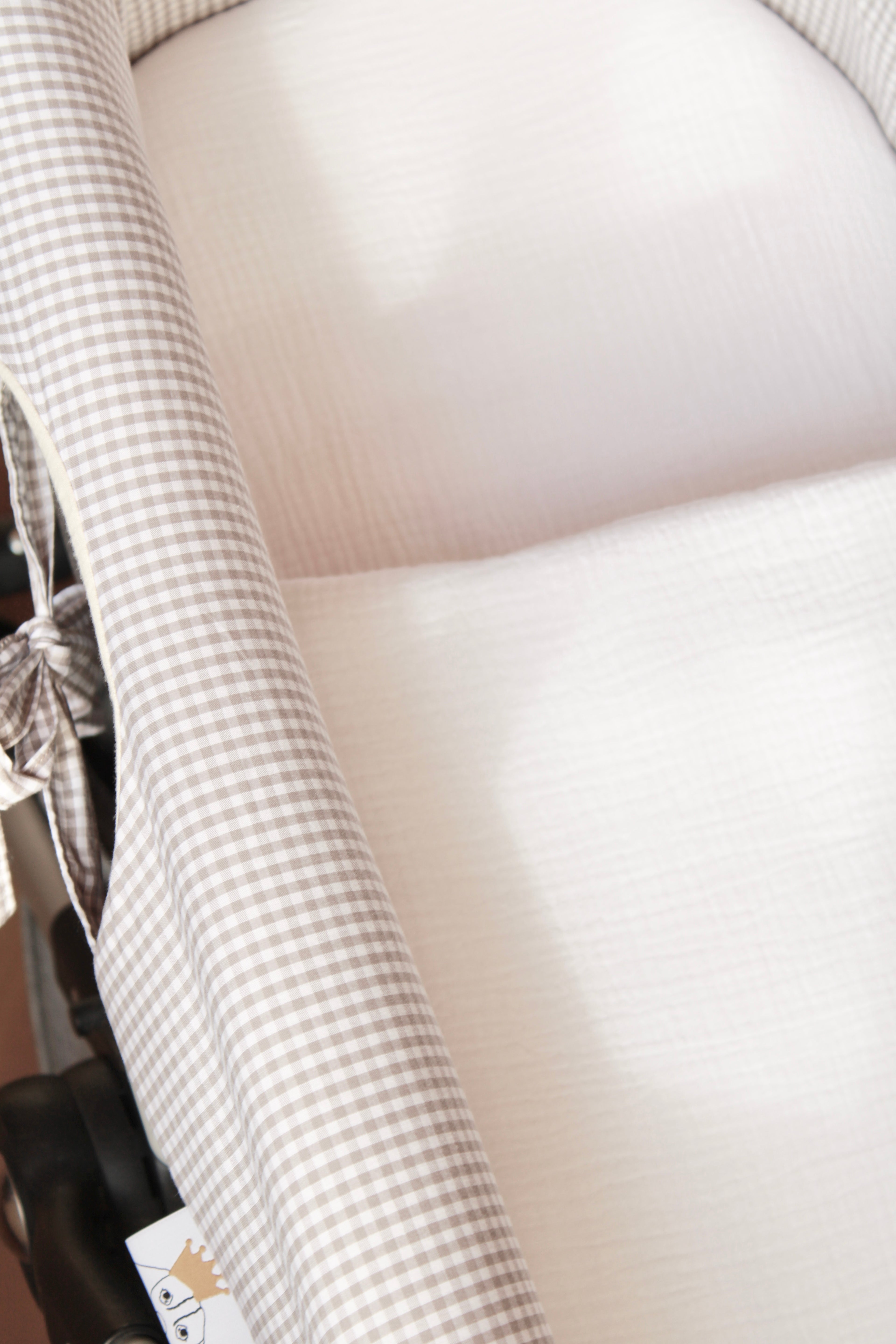 Sac de poussette en gaze blanche