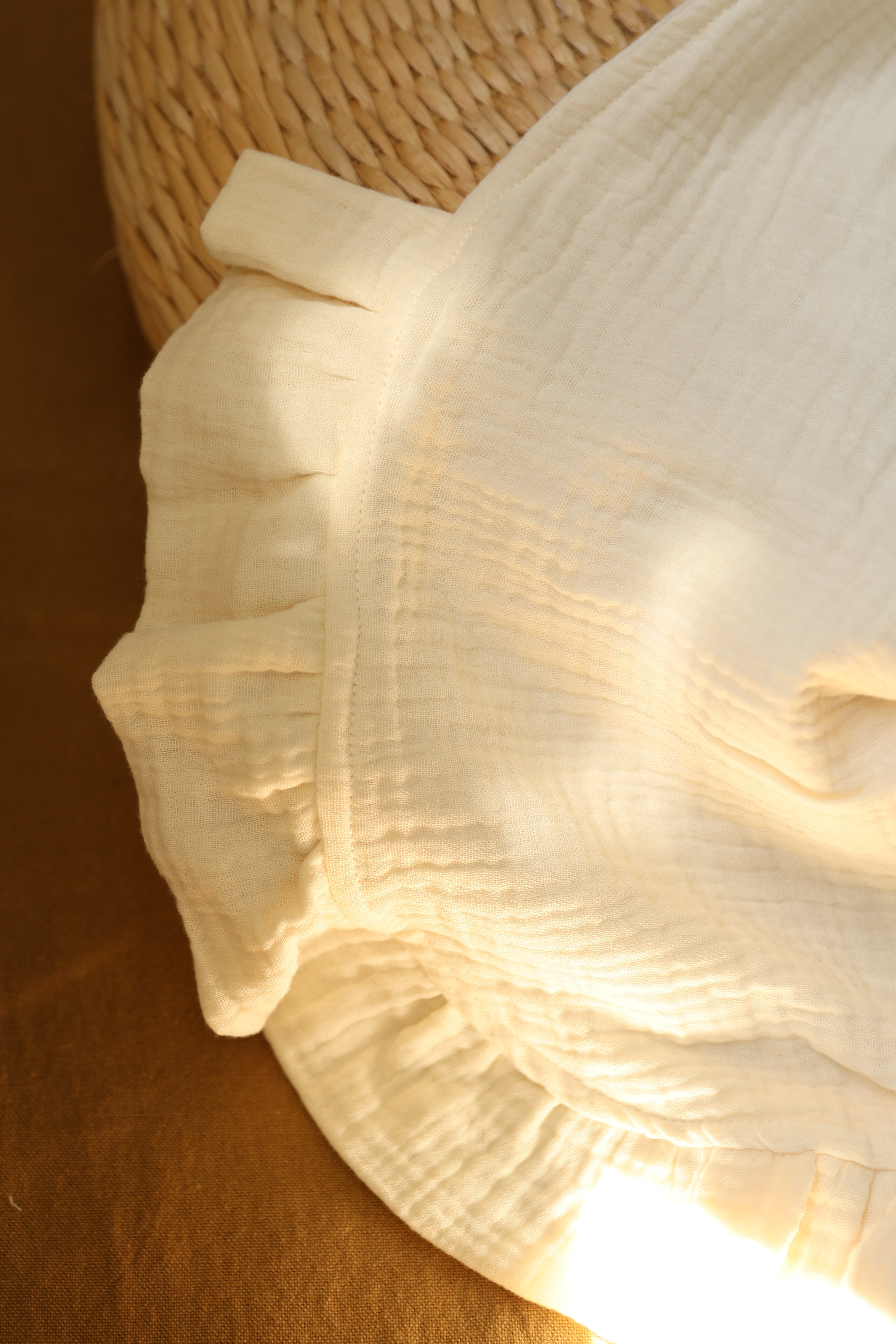 Arrullo Gasa Cruda + Volante Gasa Cruda