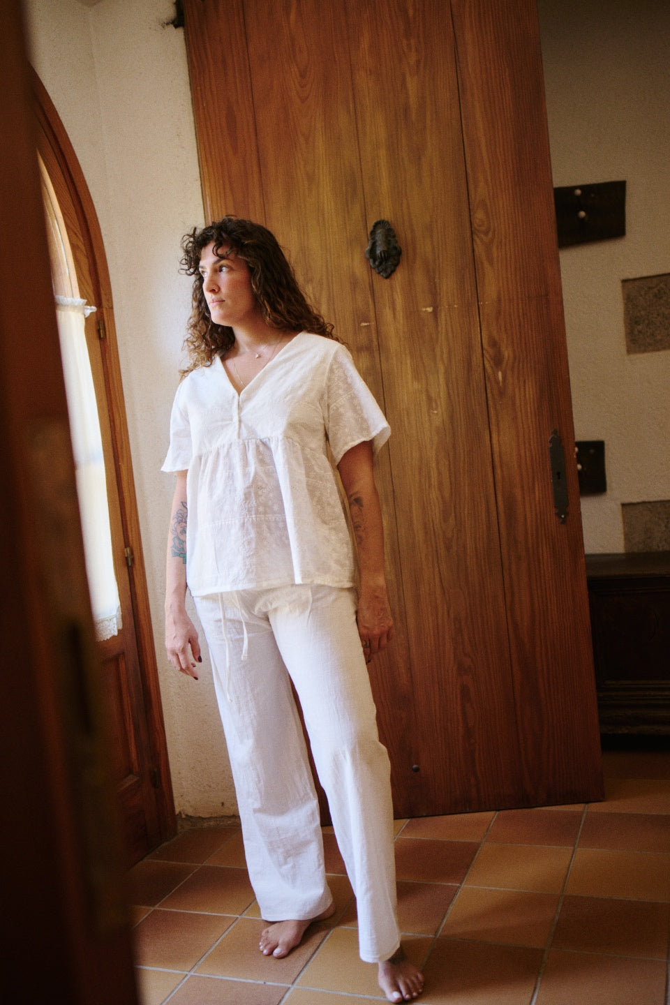Conjunto Dos Piezas Maternity Voilé Bordado
