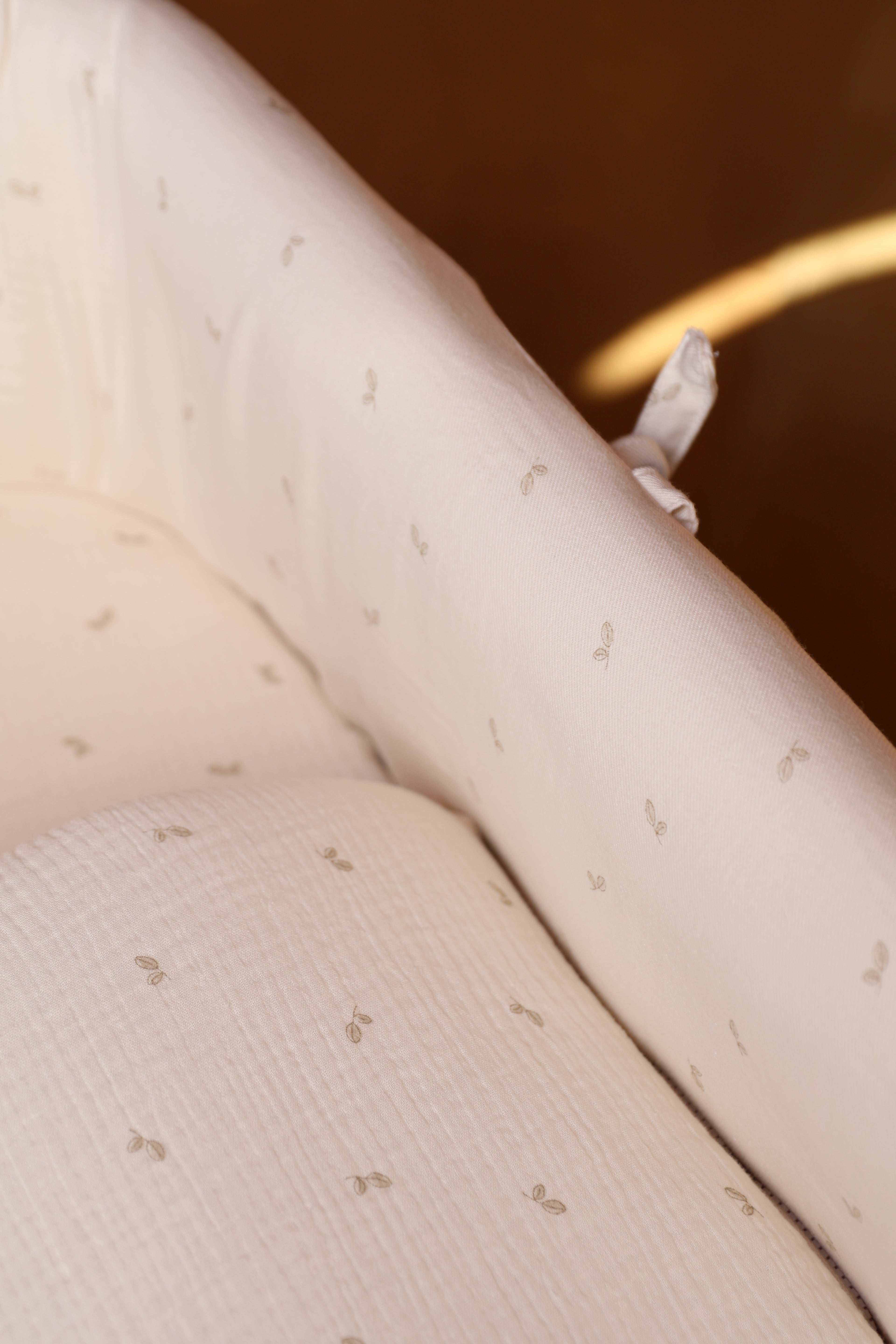 Vestidura Cochecito Cello Oliva + Gasa Cruda Reversible