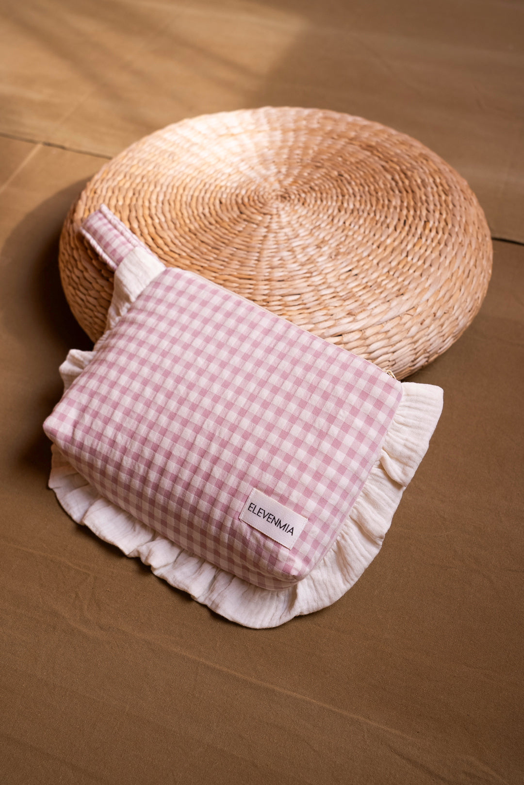 Neceser Volante Vichy Rosa + Gasa Cruda