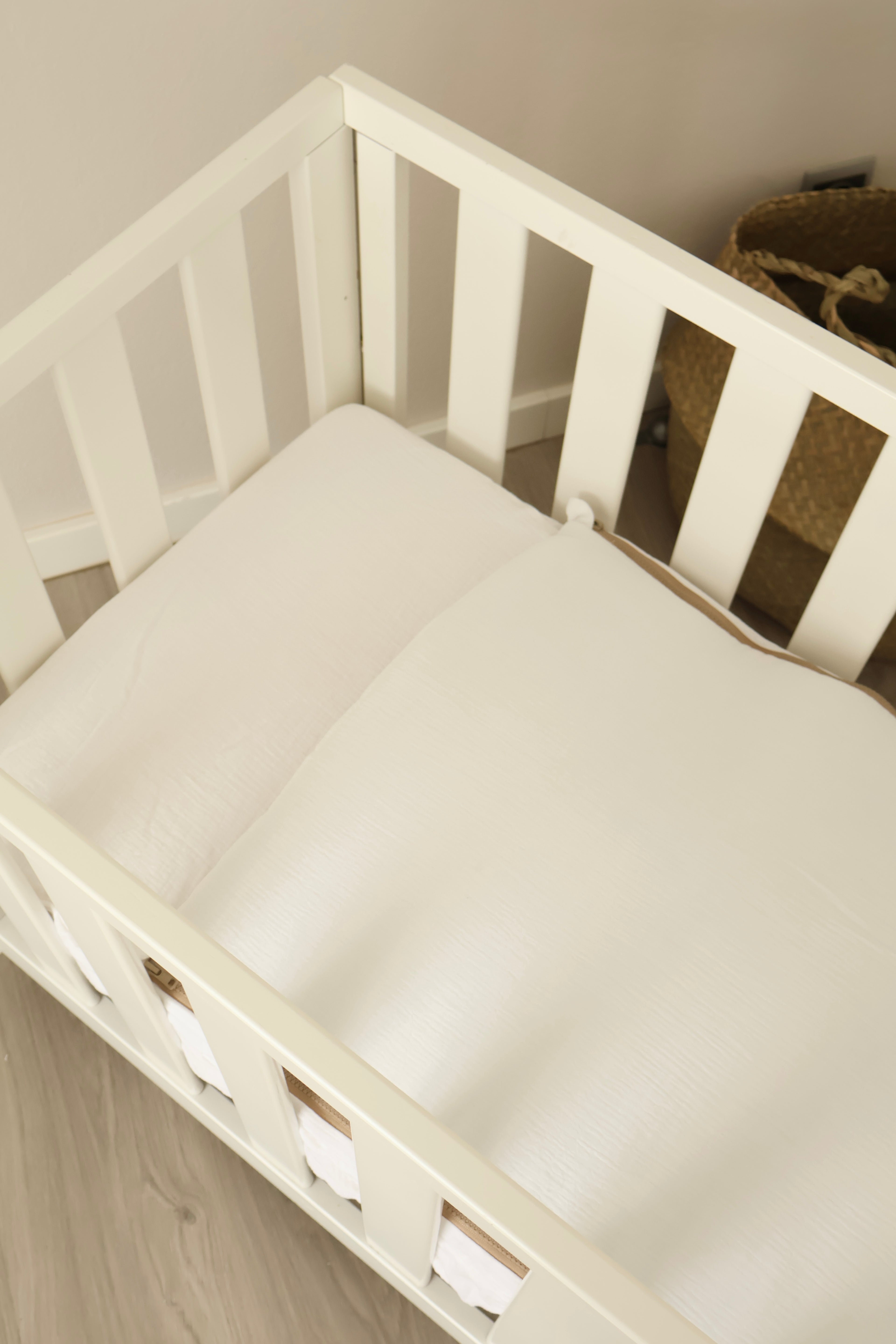 Sac de fond pour mini-berceau 80 x 50 en gaze blanche