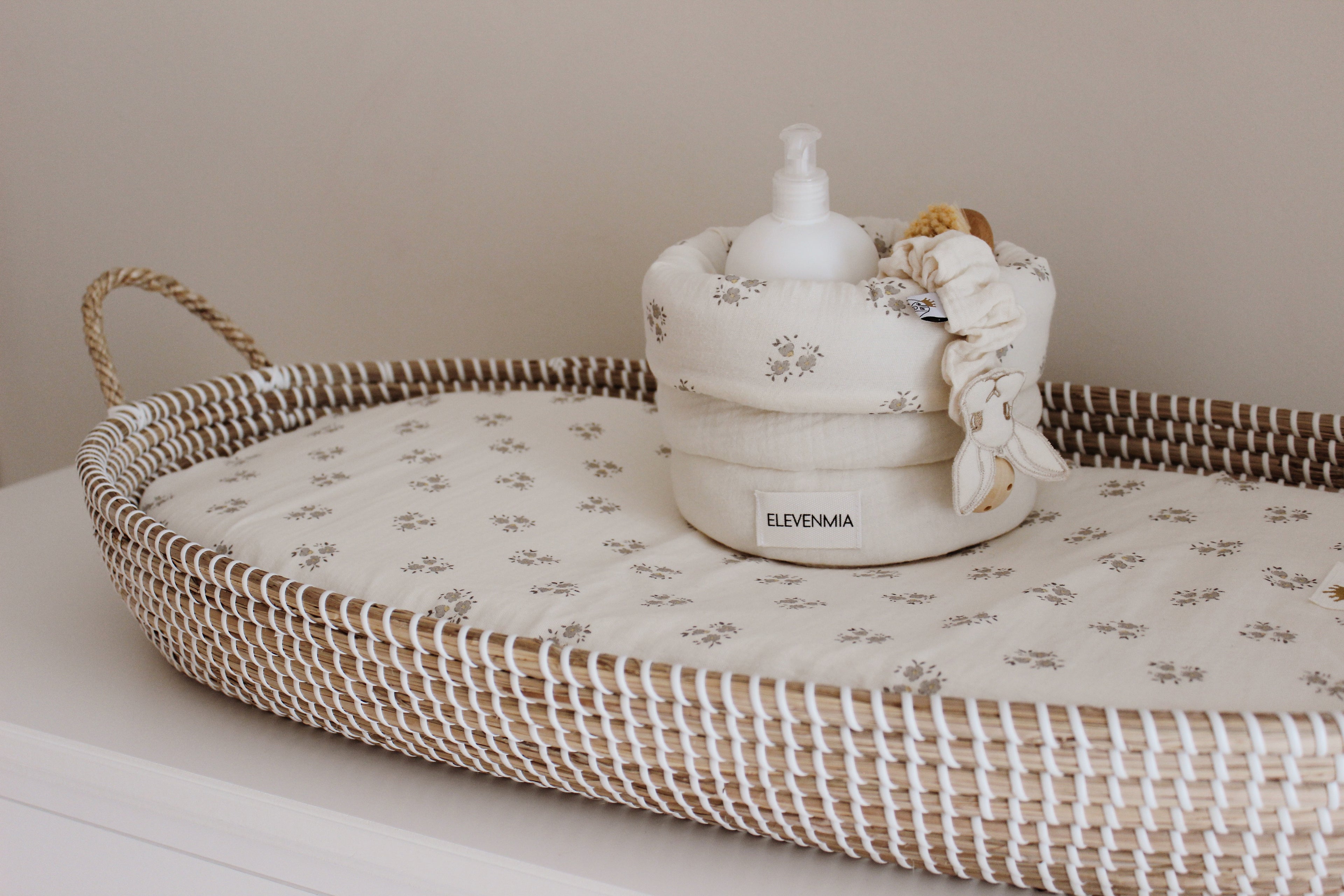 Housse de matelas à langer ovale Sia grise