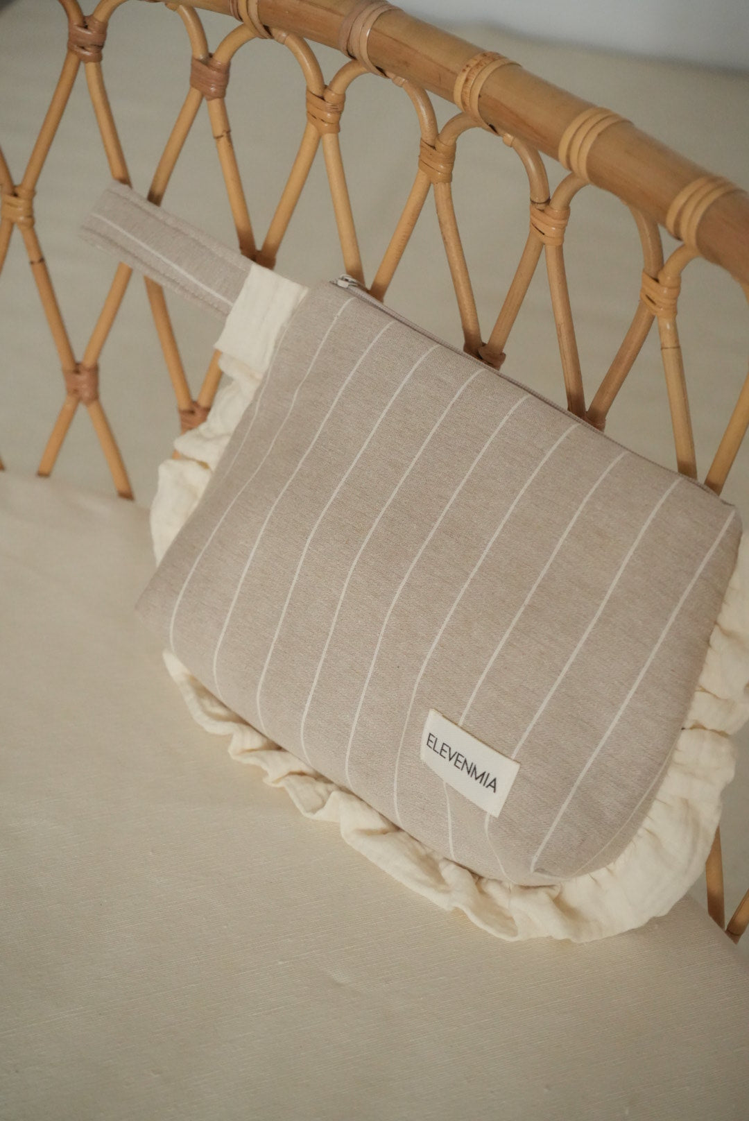 Neceser Volante Raya Natural + Gasa Cruda