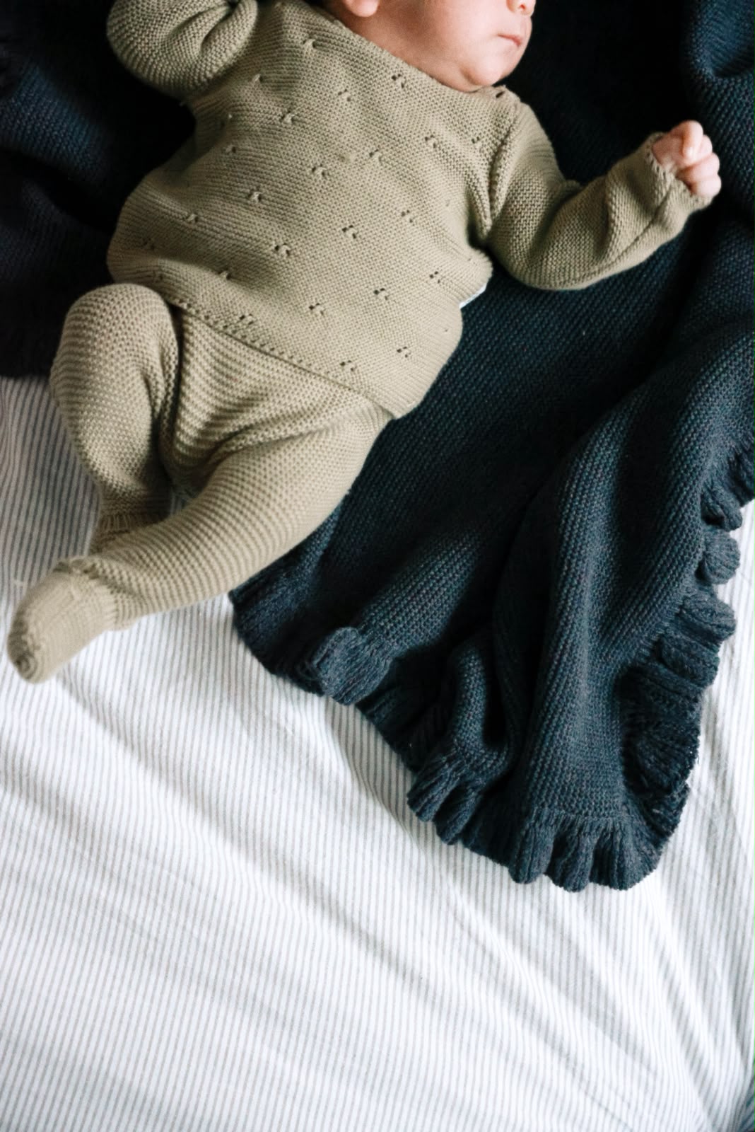 Conjunto Punto Tricot Verde Oliva