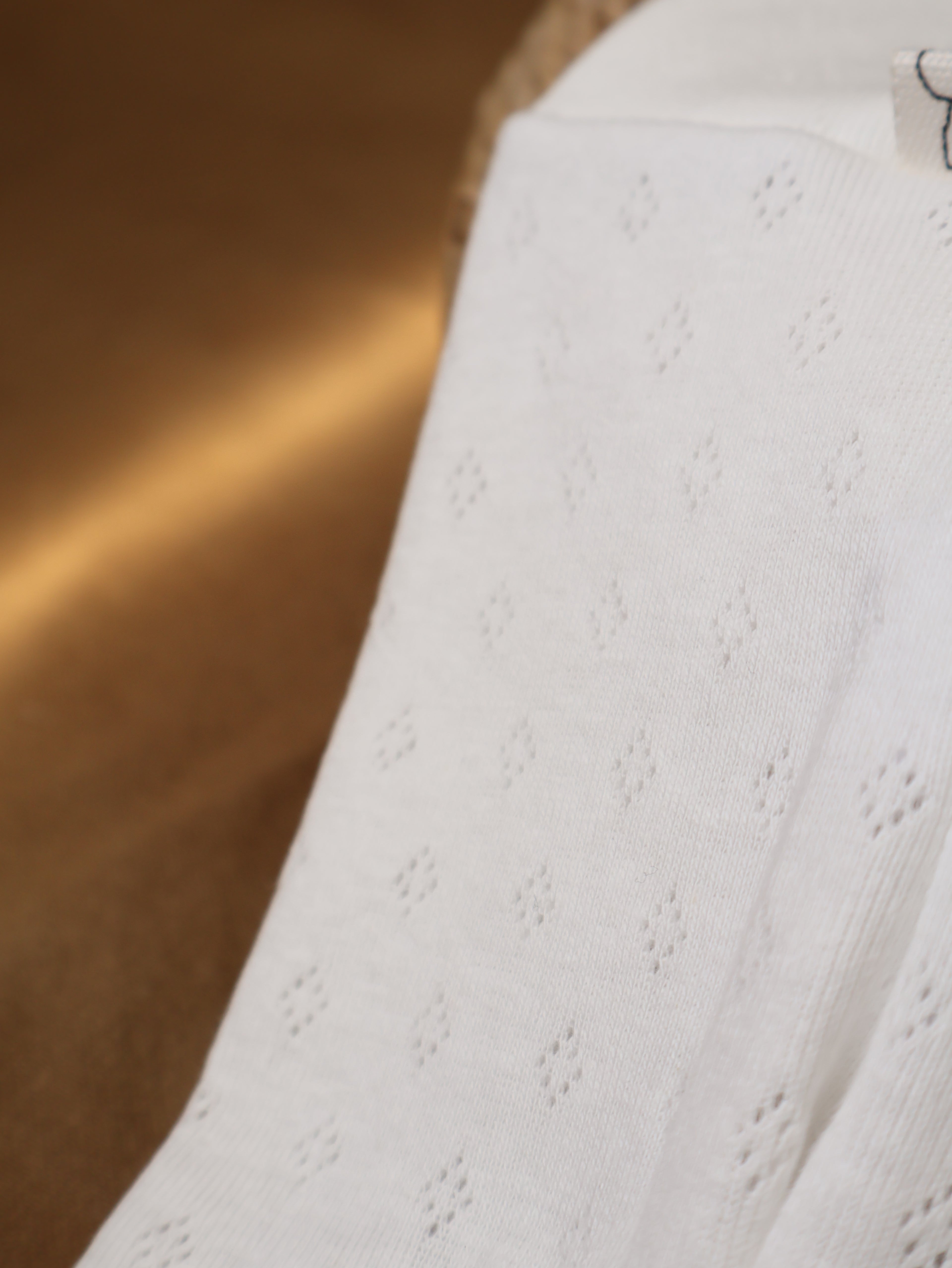 Conjunto Punto Calado Blanco Roto Body + Polainas + Gorro Nudo