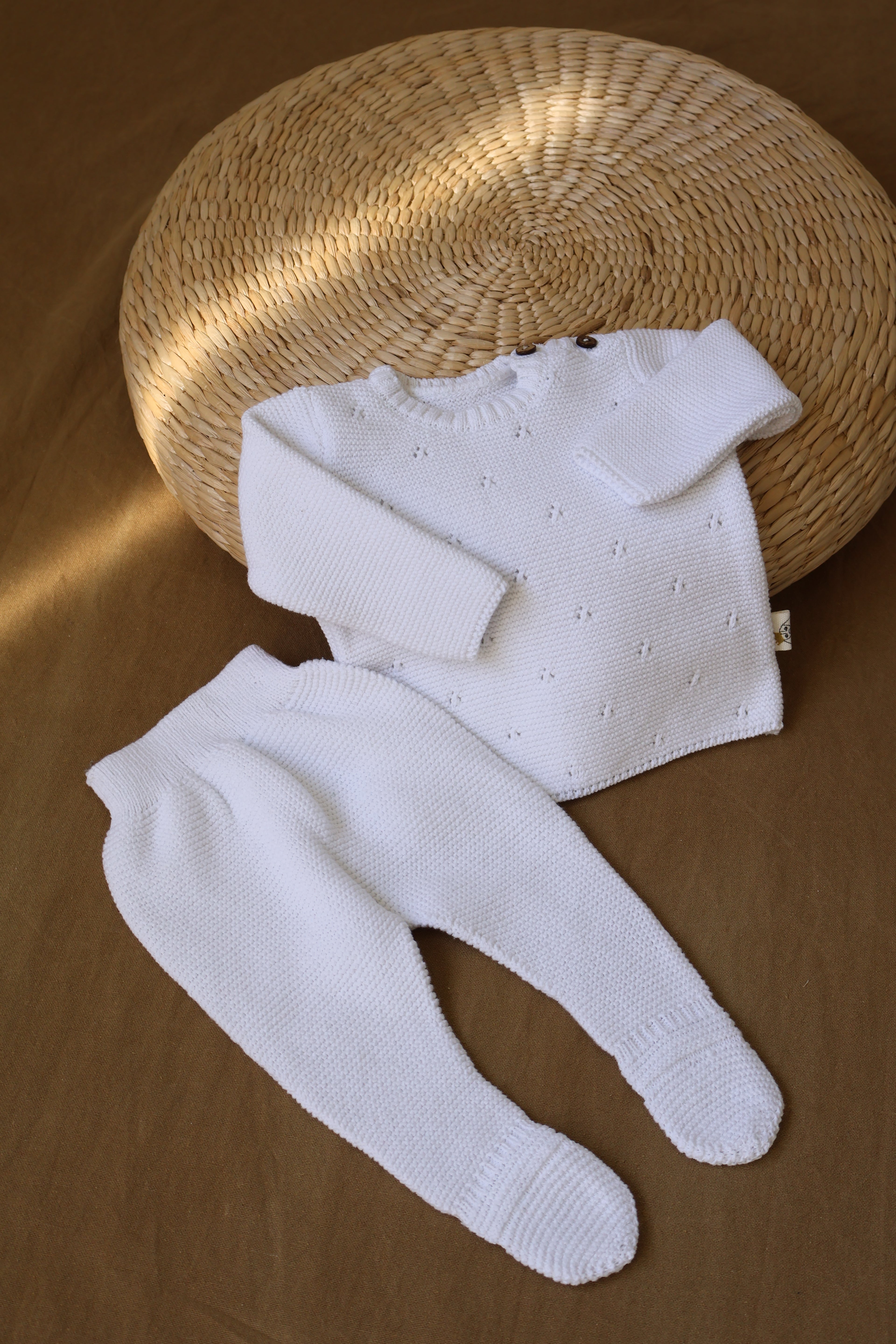 Conjunto Punto Tricot Blanco
