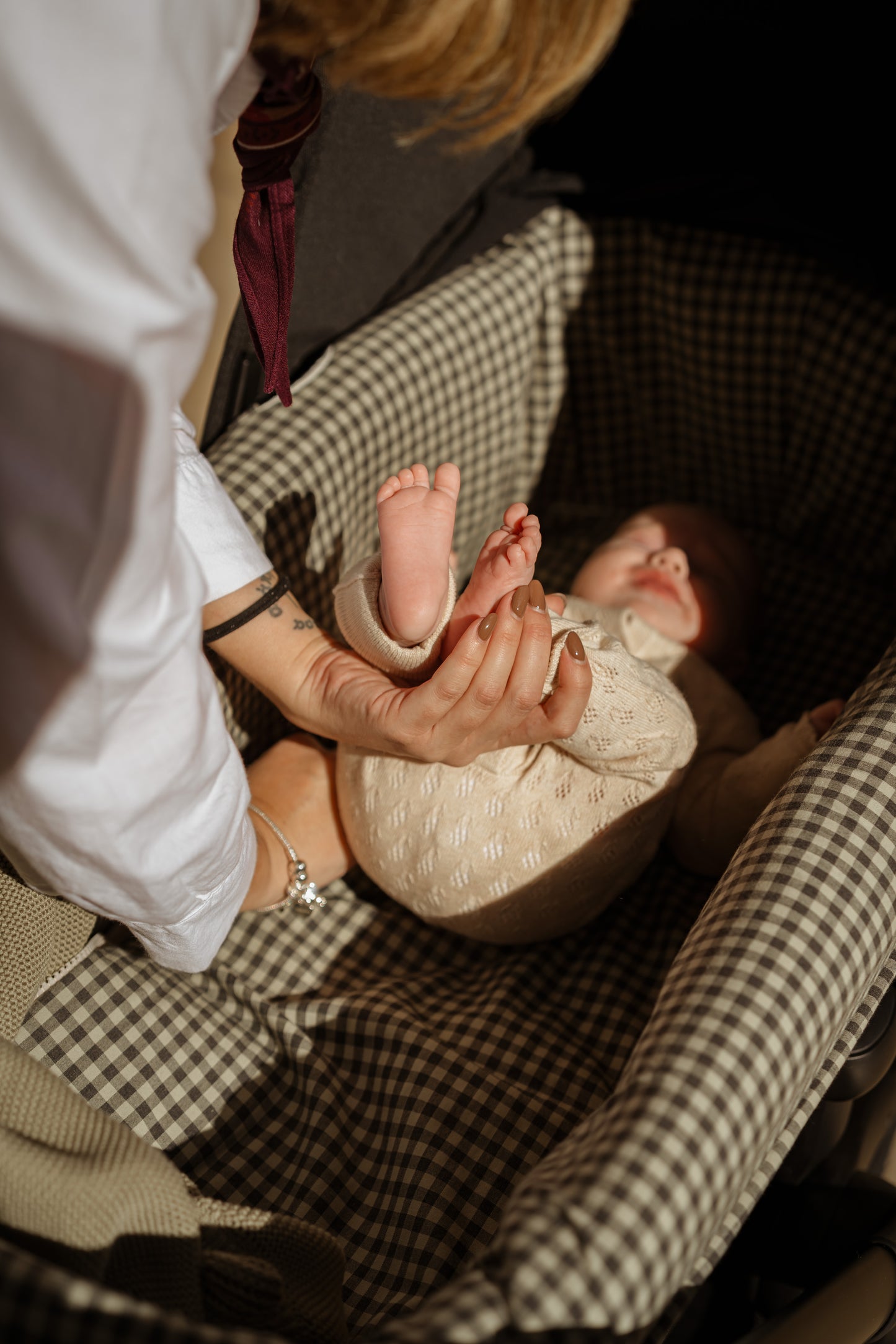 Vestidura Cochecito Vichy Militar + Gasa Cruda Reversible