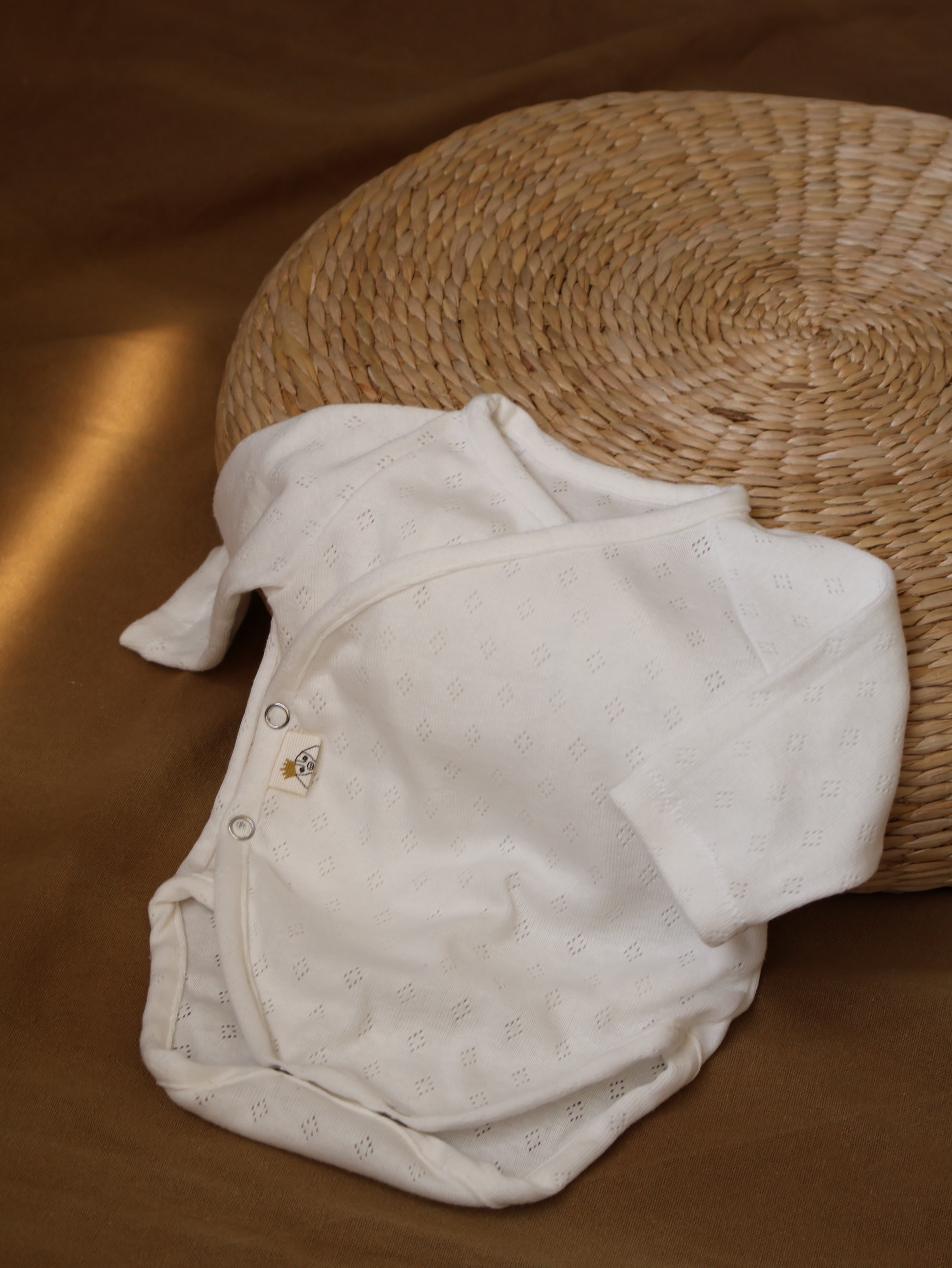 Conjunto Punto Calado Blanco Roto Body + Polainas + Gorro Nudo