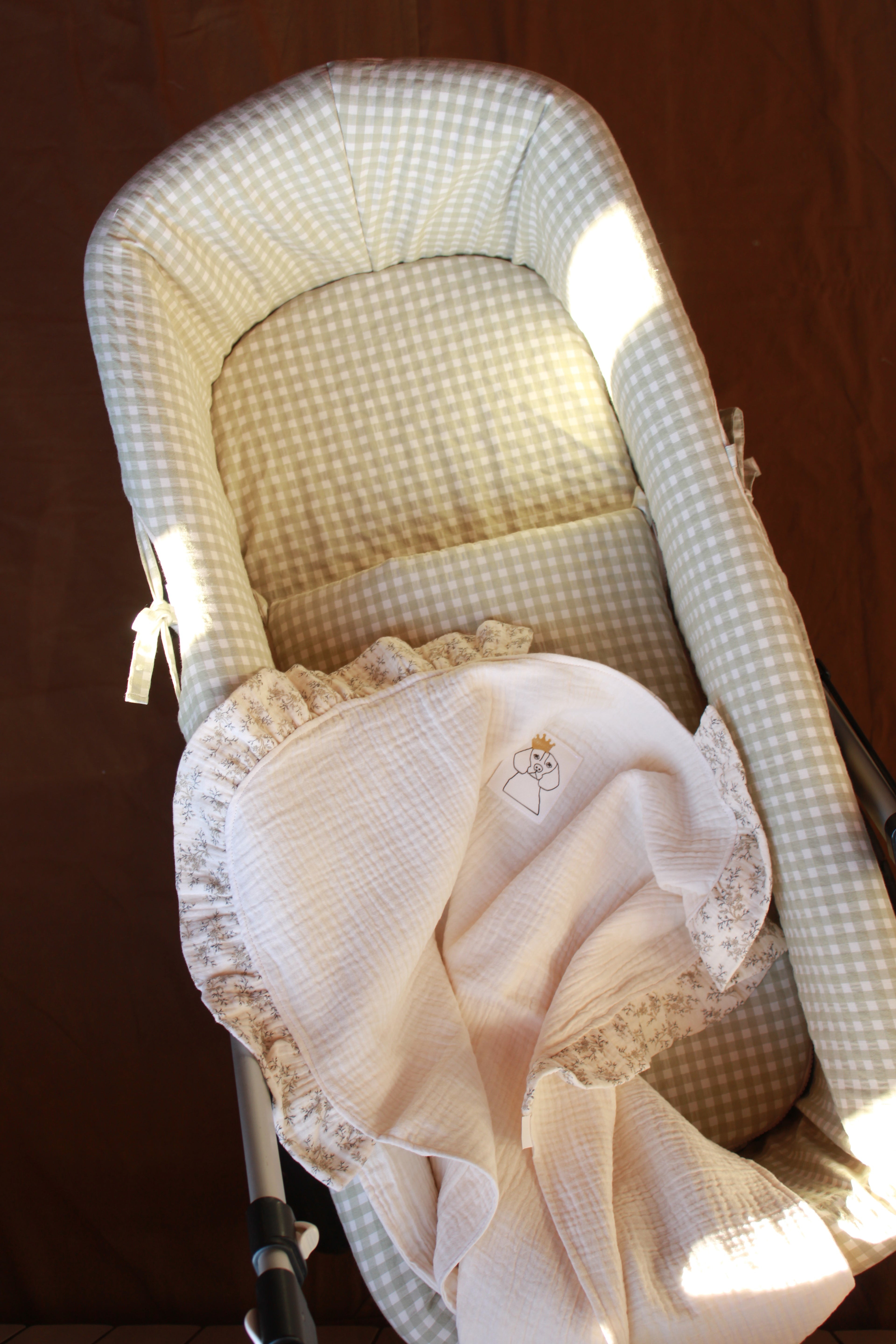 Saco Bajera Cochecito Vichy Matcha