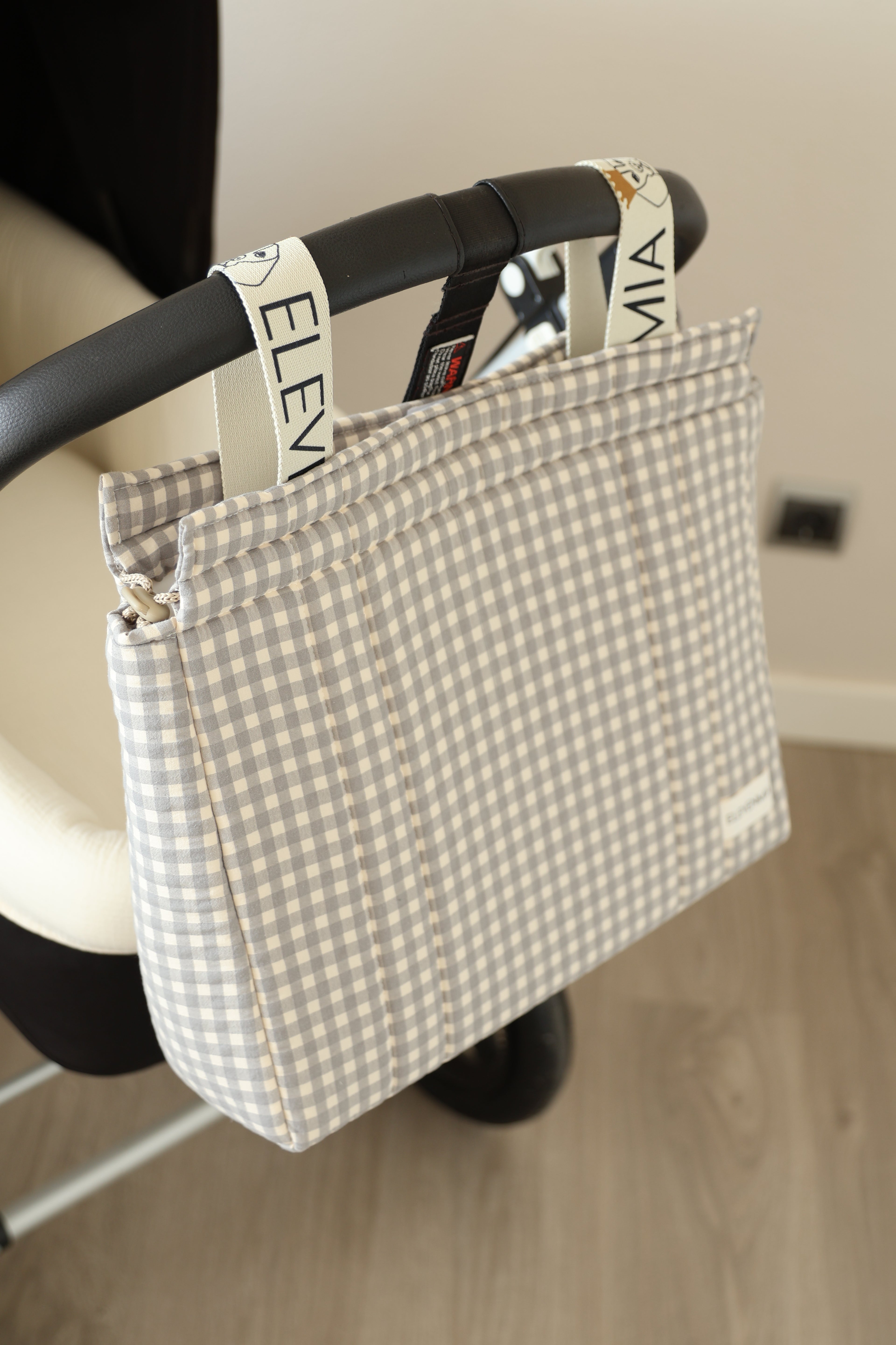 Grand sac bleu marine Vichy