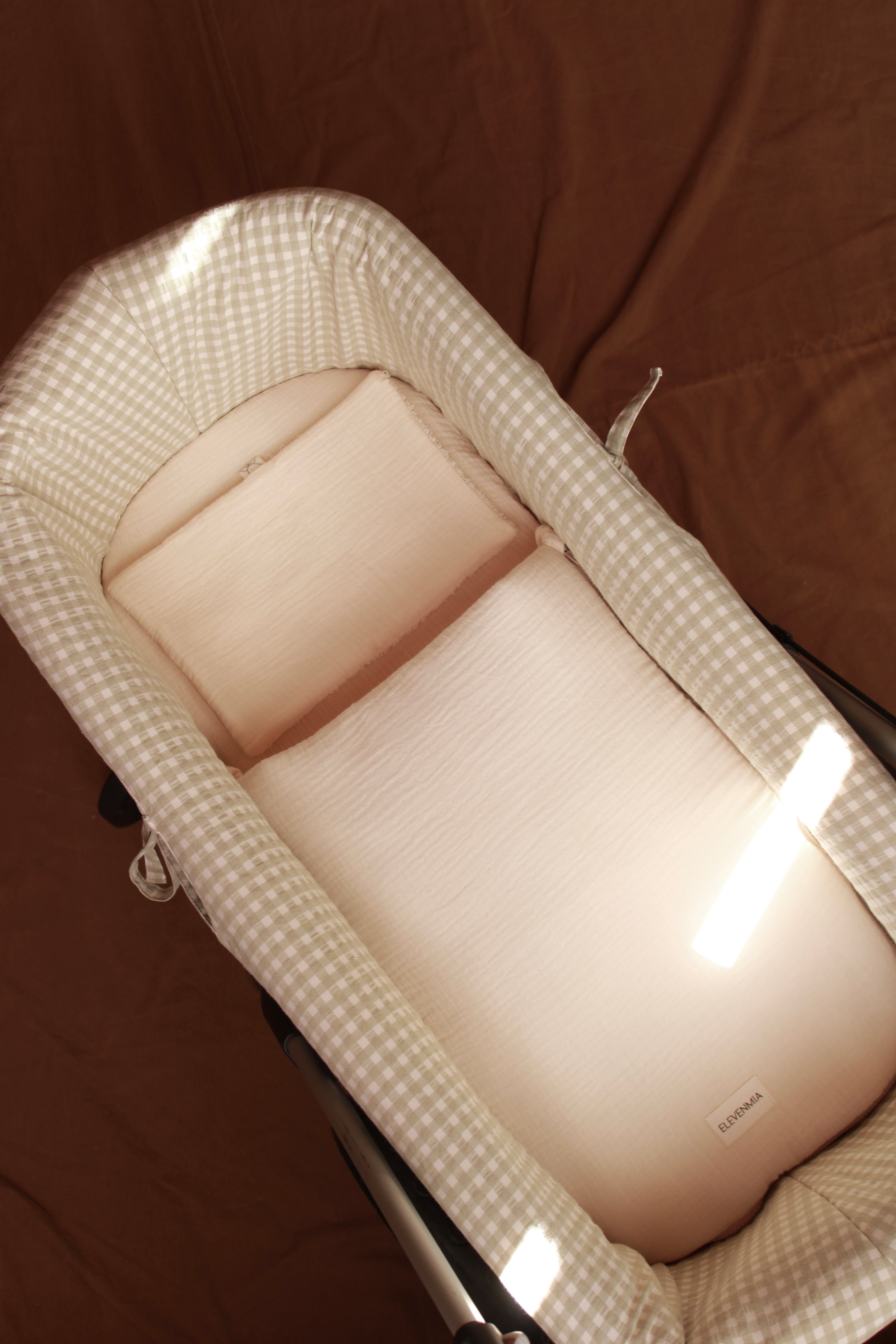 Housse de poussette double imprimée et réversible en gaze brute