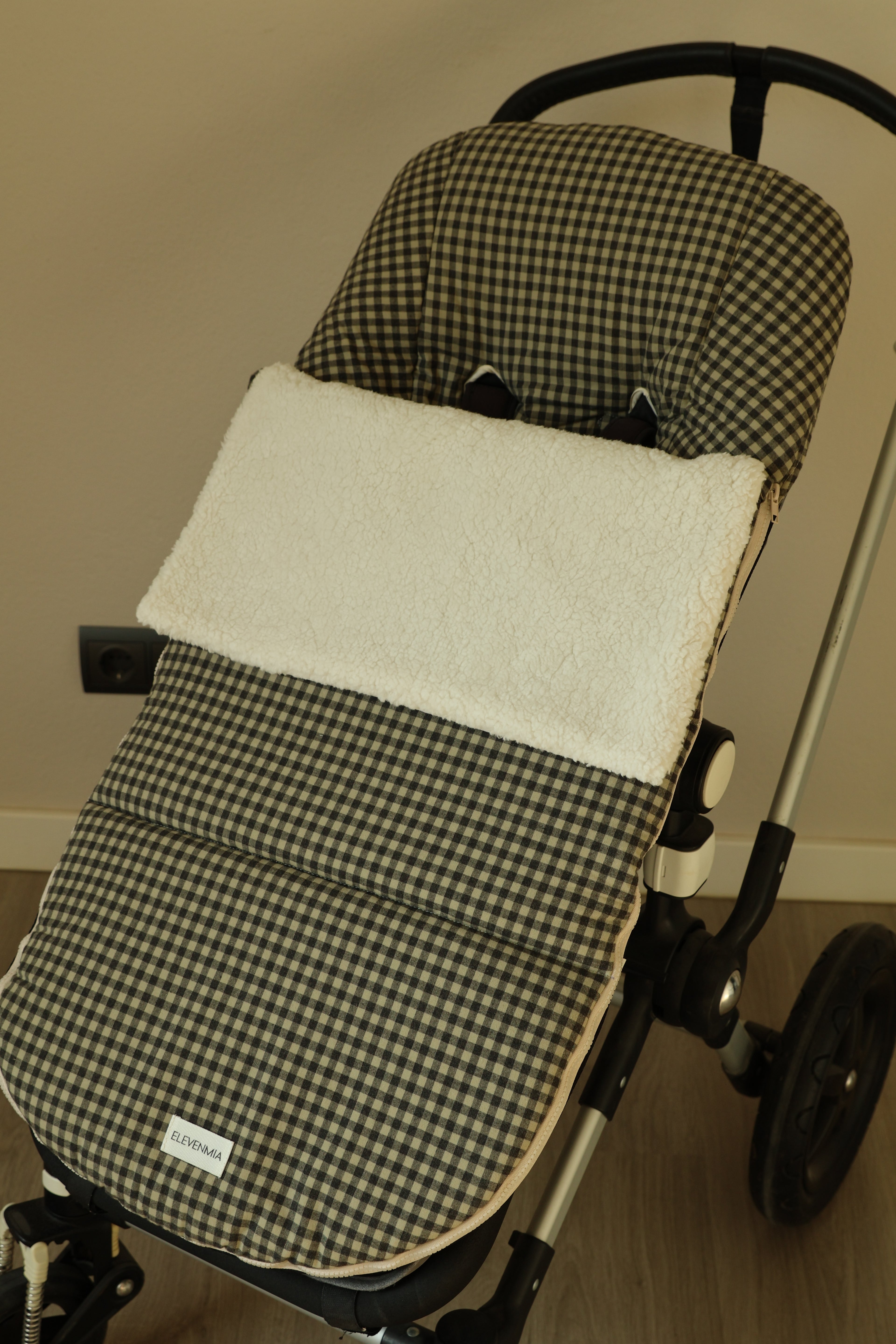 Sac de poussette Vichy vert militaire