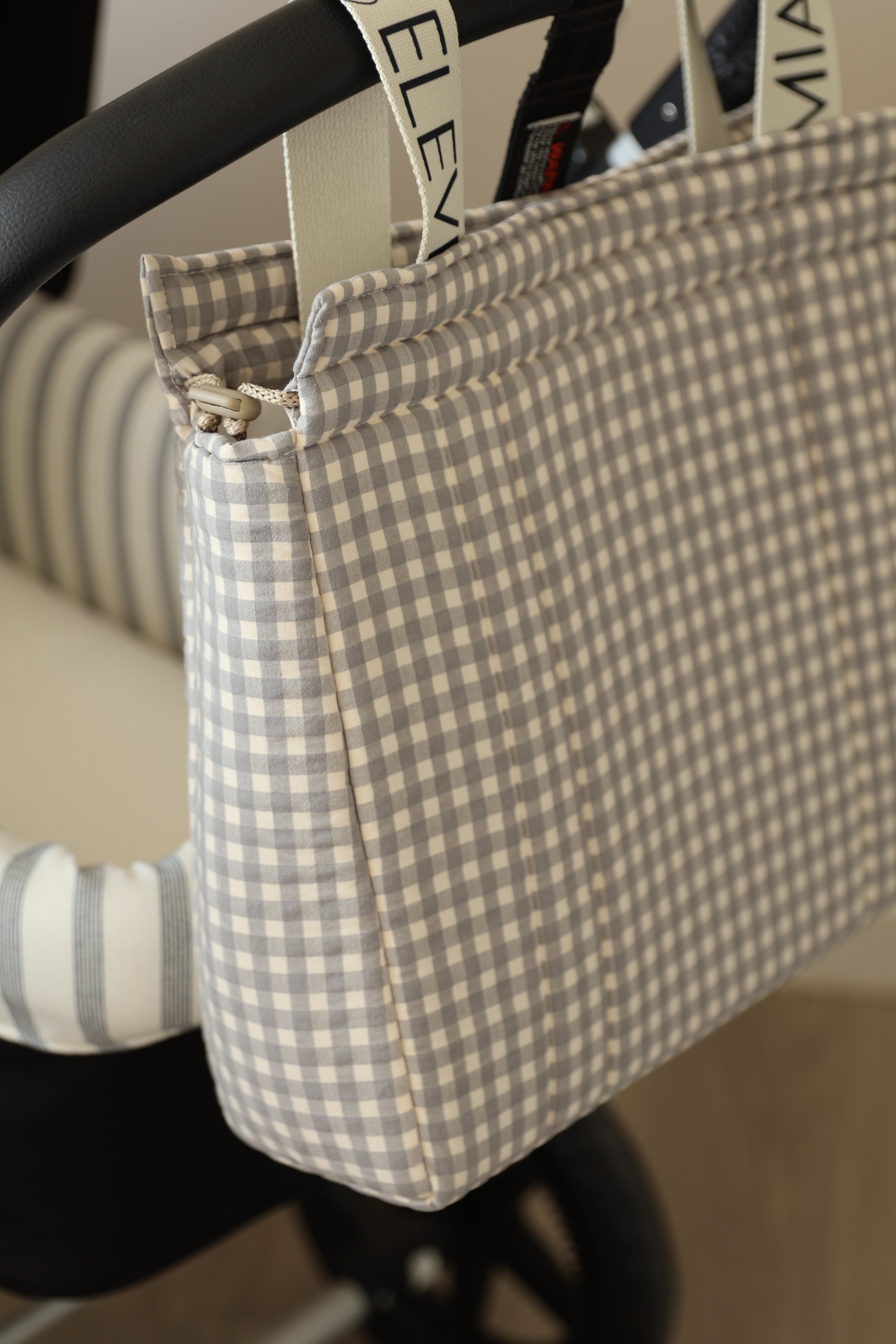 Grand sac bleu marine Vichy