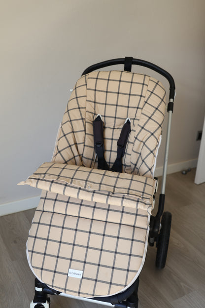 Sac chaise à carreaux ocre