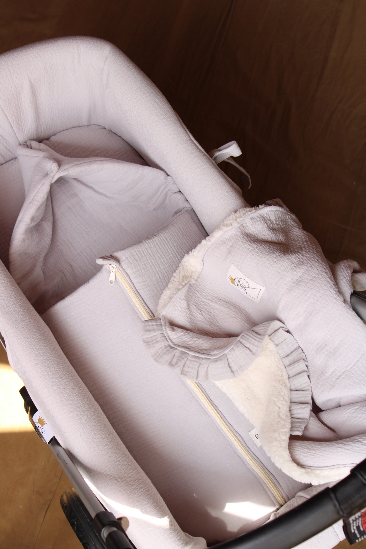 Carrycot Bag Grey Muslin