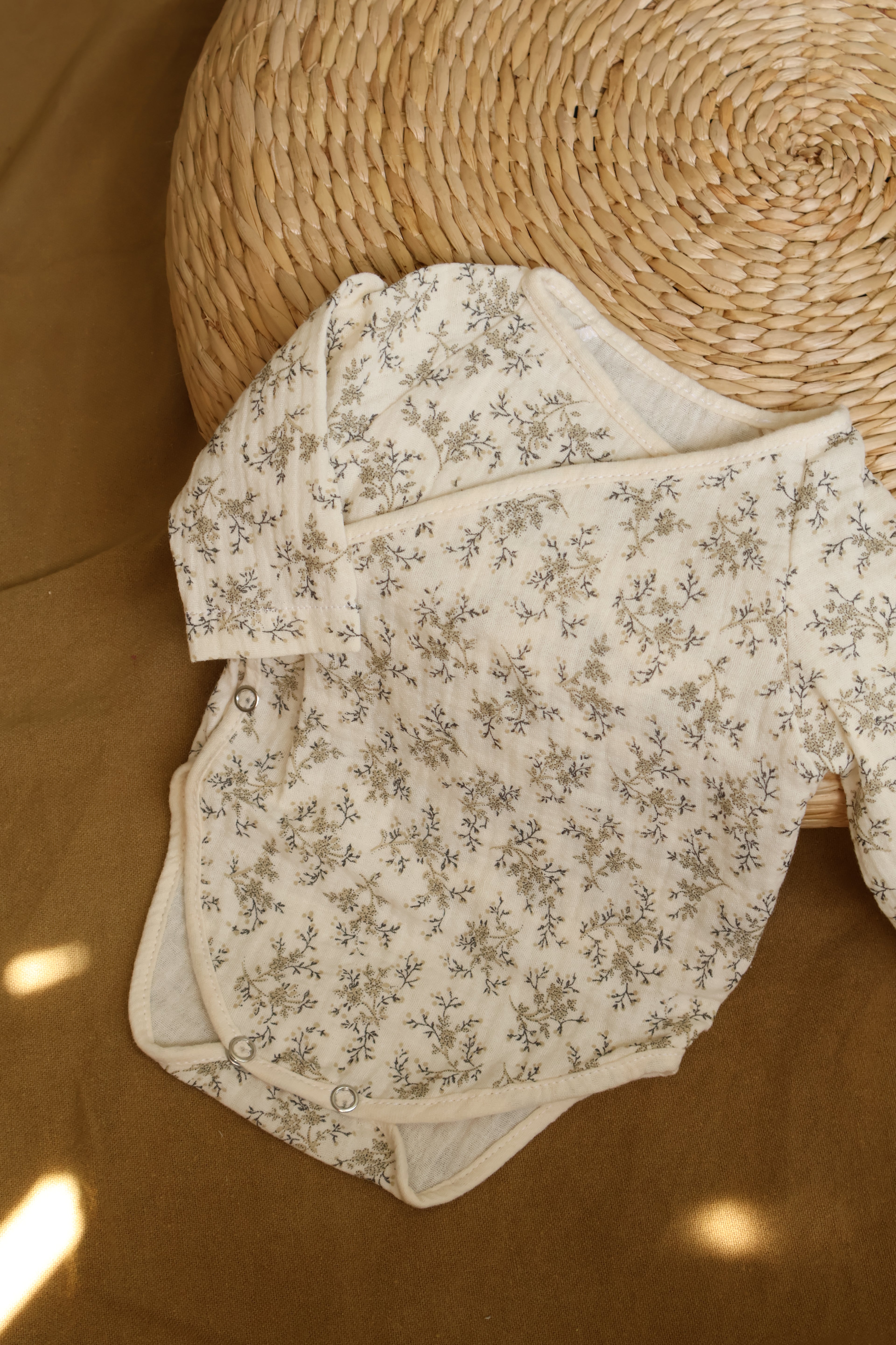 Body à manches longues en mousseline de soie Mine