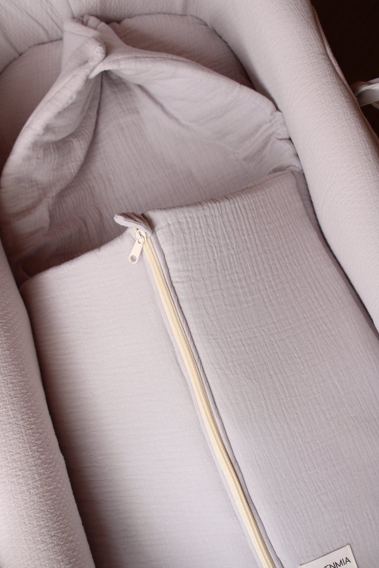 Carrycot Bag Grey Muslin