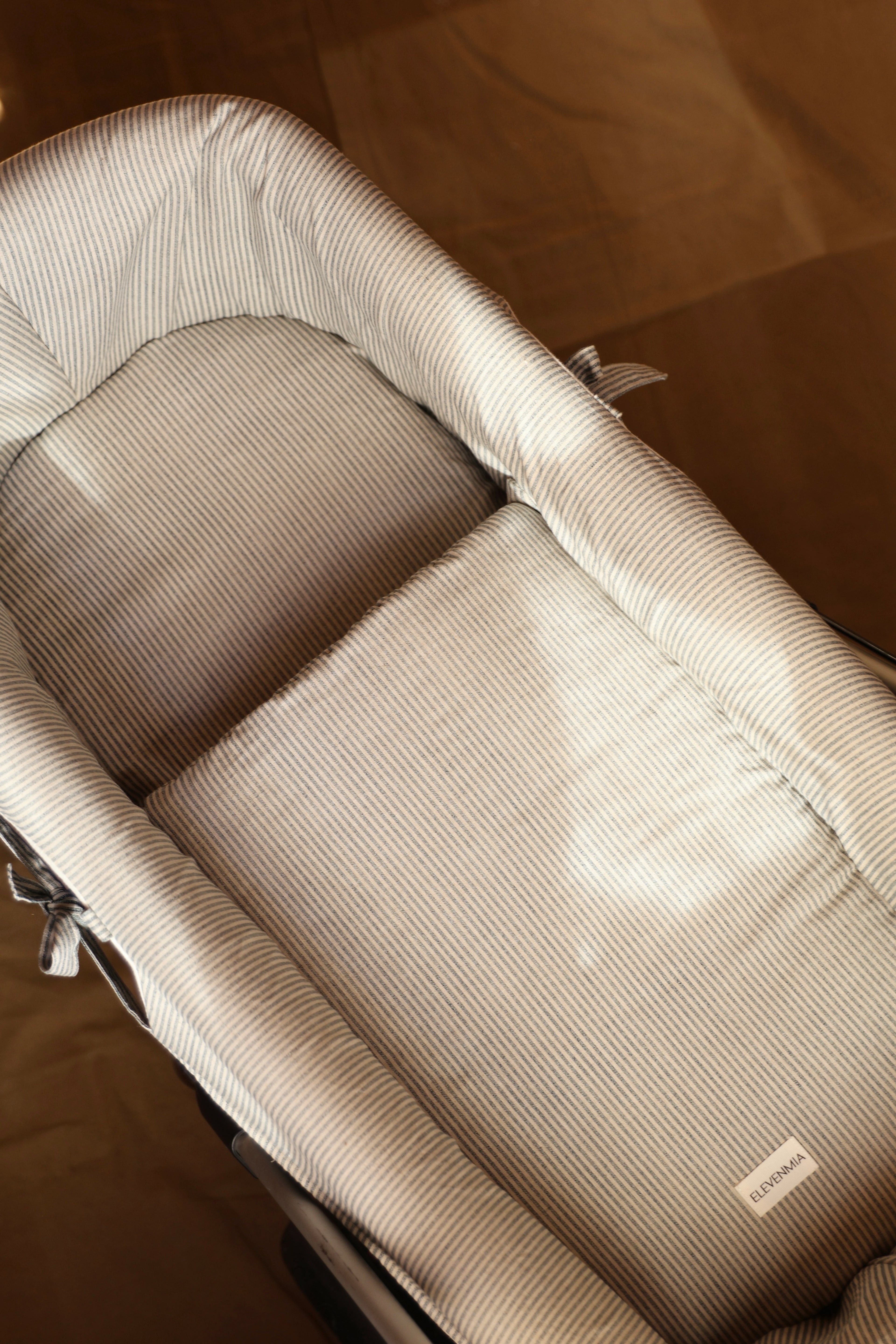 Vestidura Cochecito Cotolino Azul + Gasa Cruda Reversible