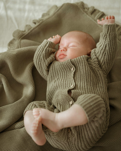 Manta Tricot Verde Militar