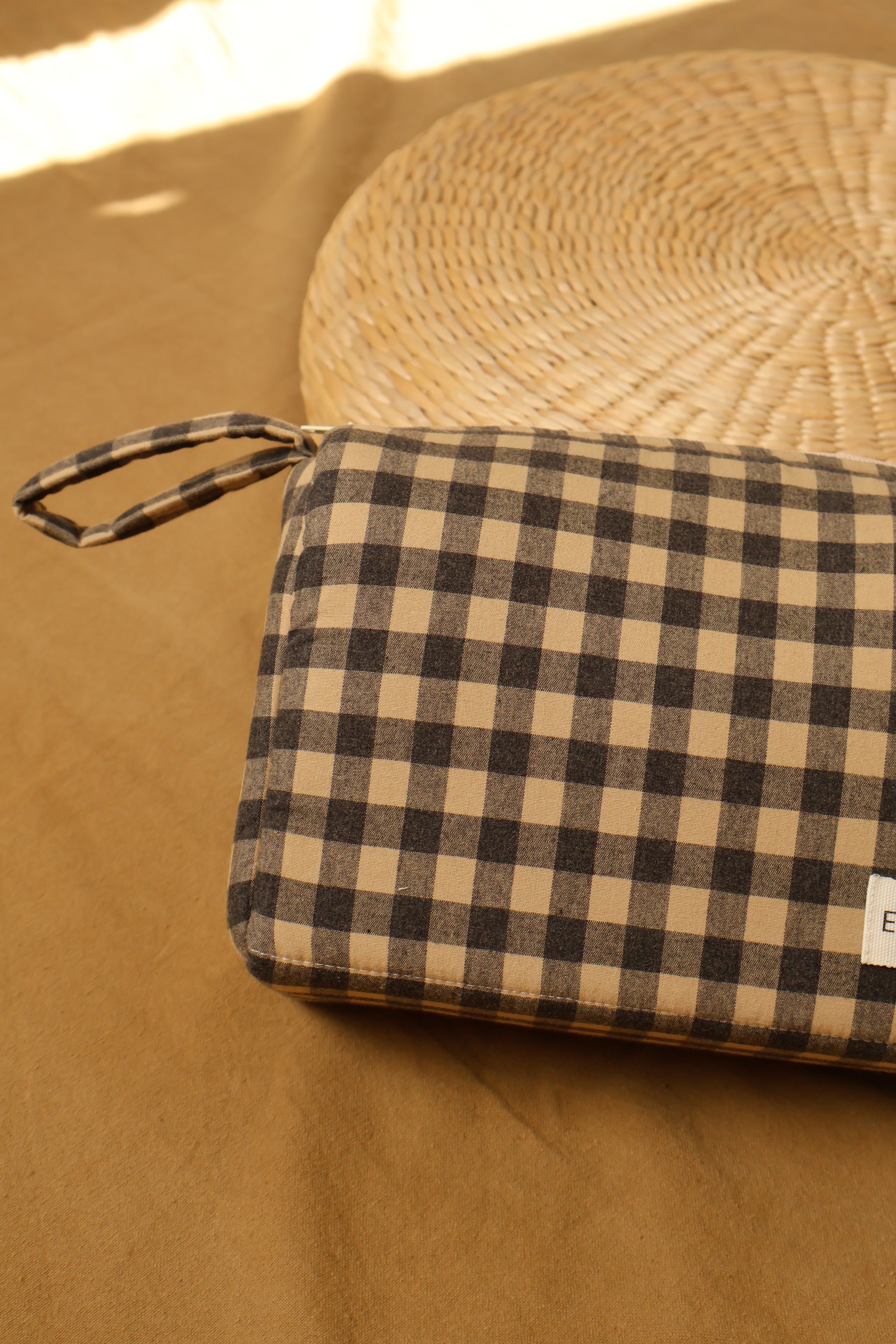 Neceser Cuadrado Vichy Café con leche