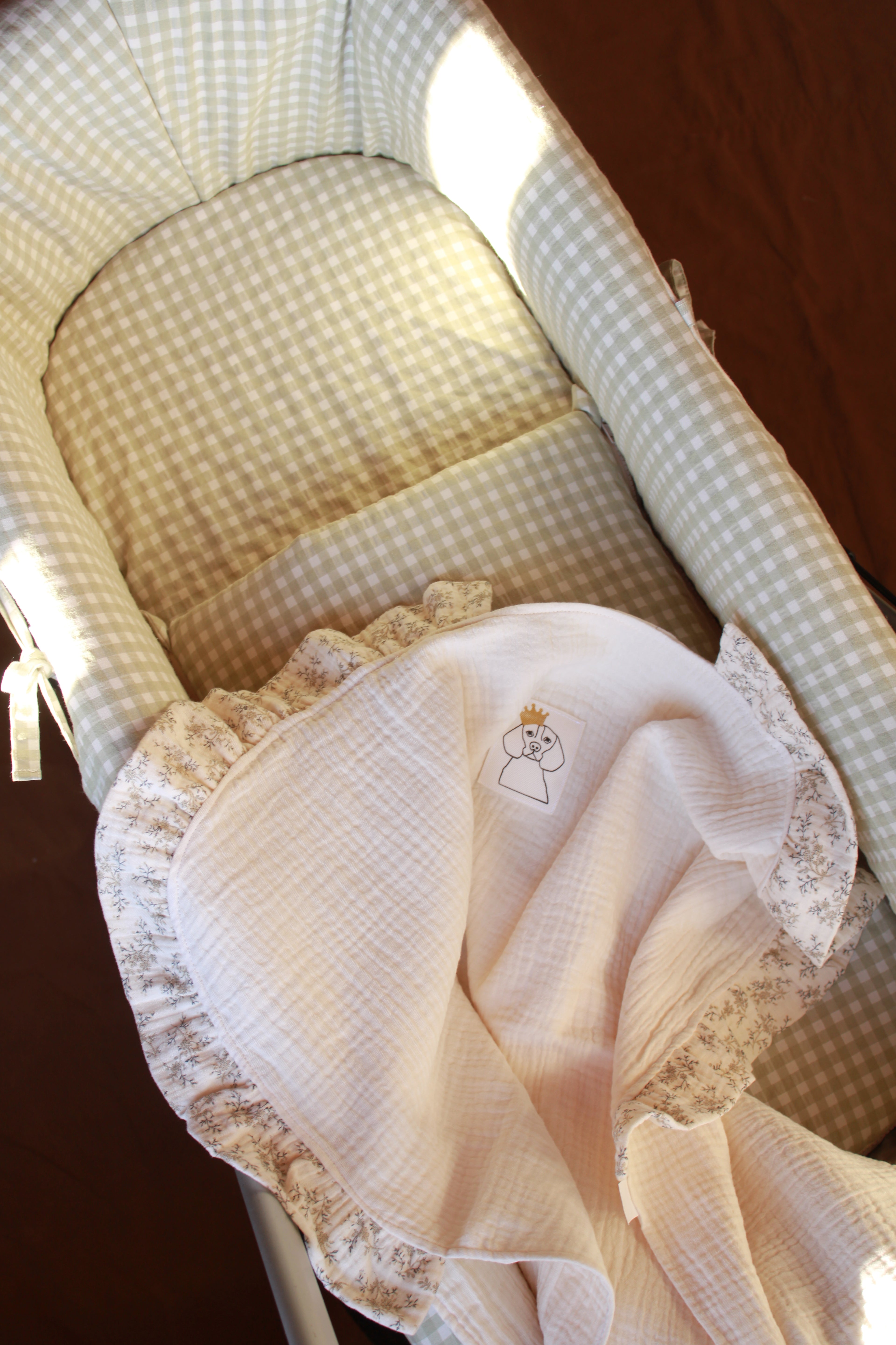 Saco Bajera Cochecito Vichy Matcha