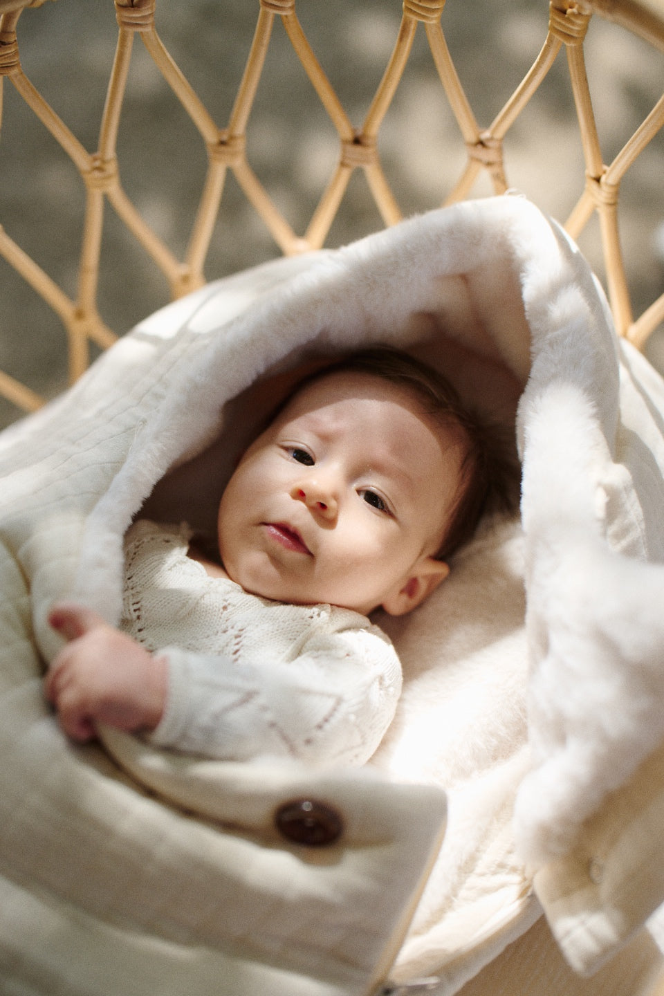 Saco Nido  Quilt + Pelo Beige