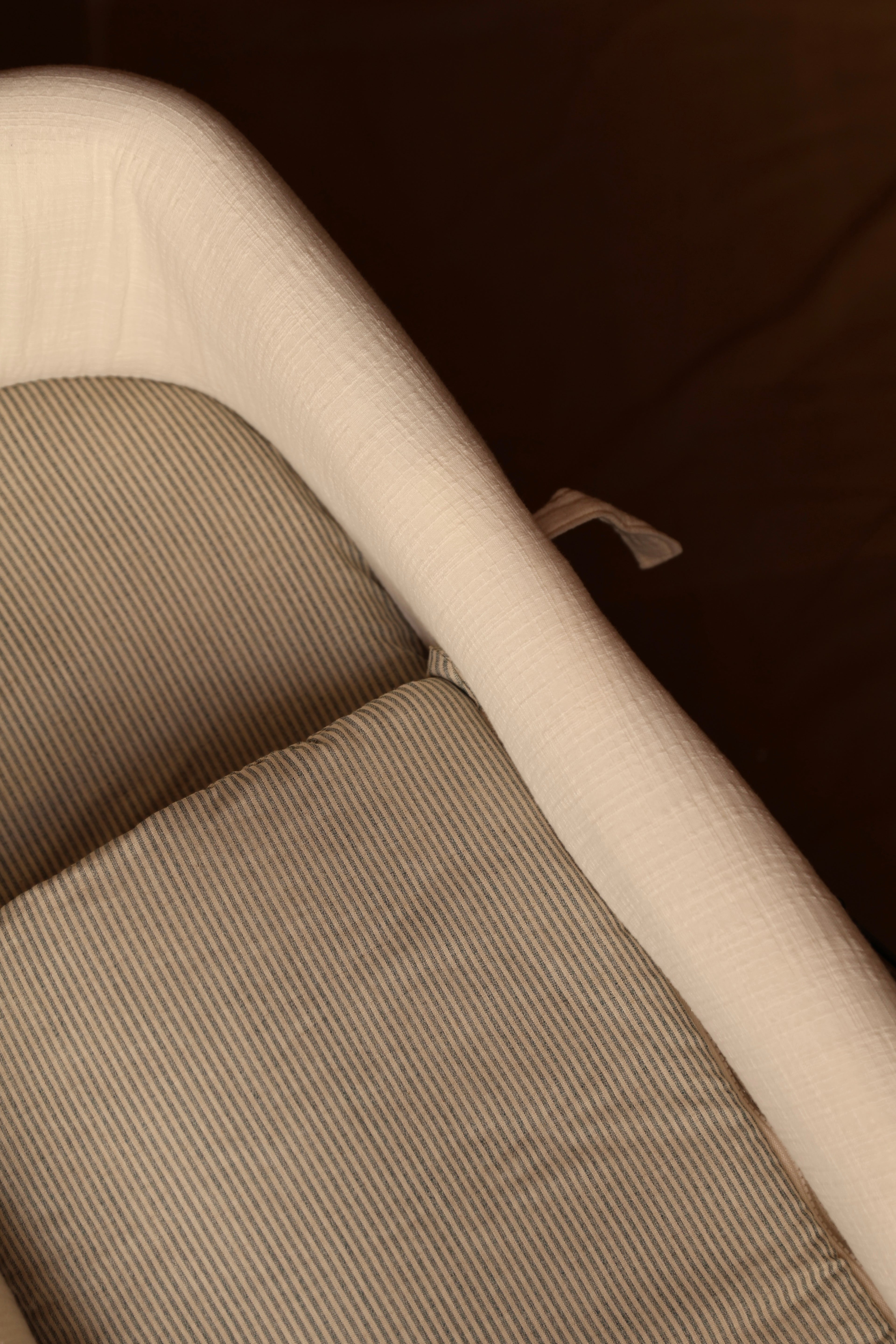 Vestidura Cochecito Gasa Rústica Nata + Gasa Cruda Reversible