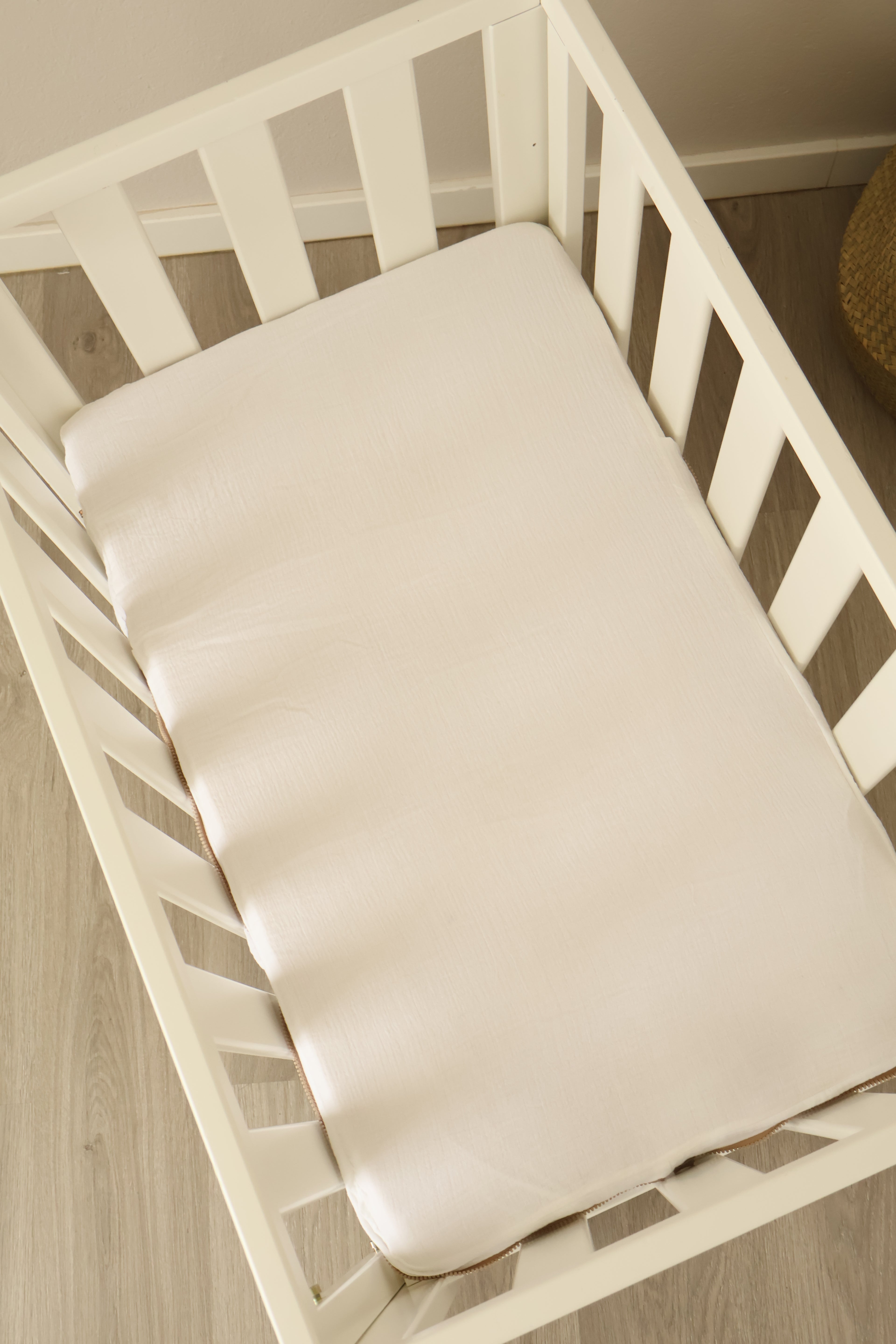 Sac de fond pour mini-berceau 80 x 50 en gaze blanche