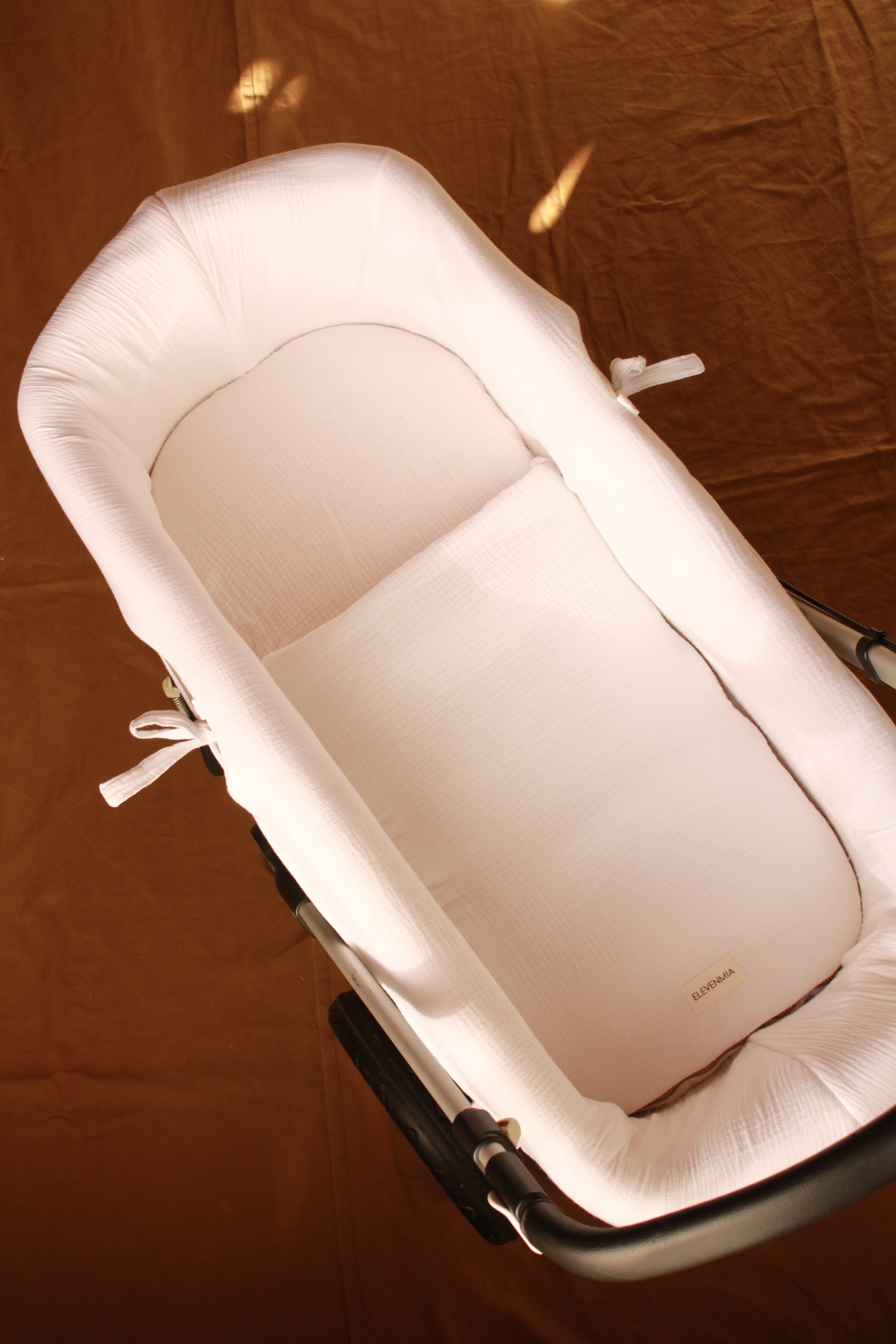 Sac de poussette en gaze blanche