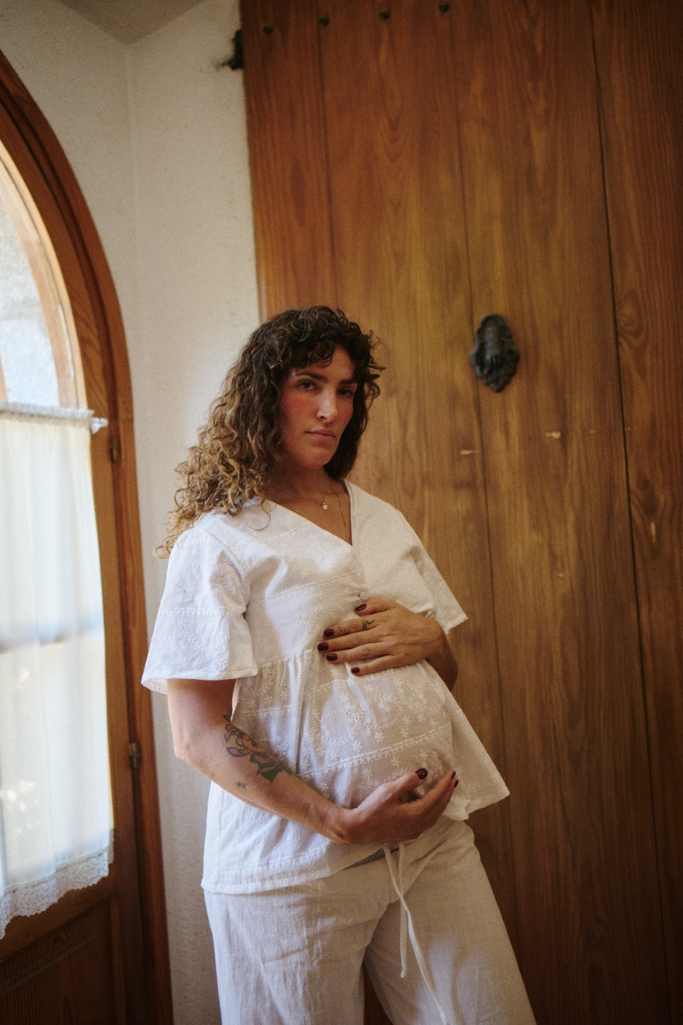 Conjunto Dos Piezas Maternity Voilé Bordado