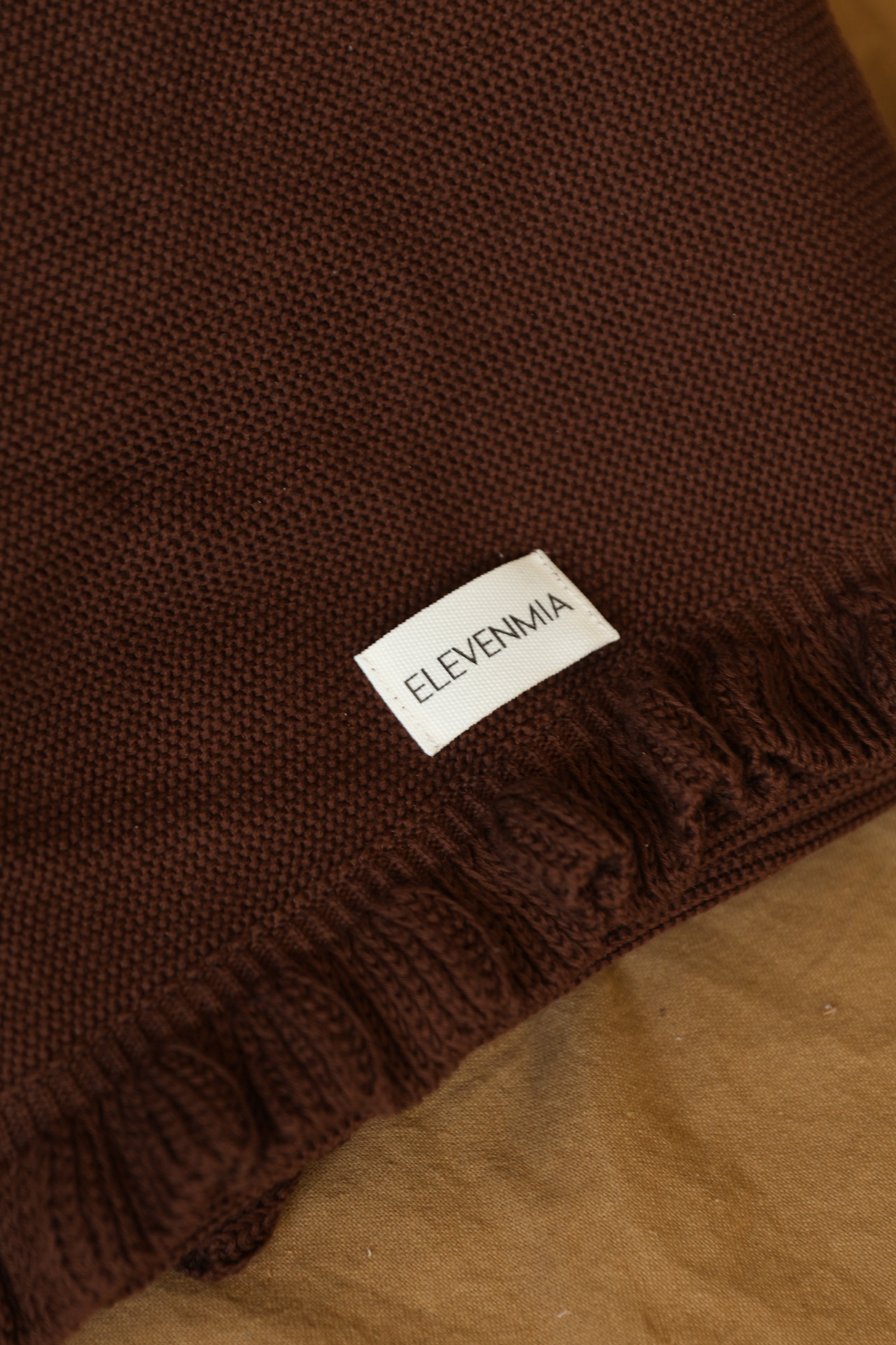 Manta Tricot Marrón Chocolate