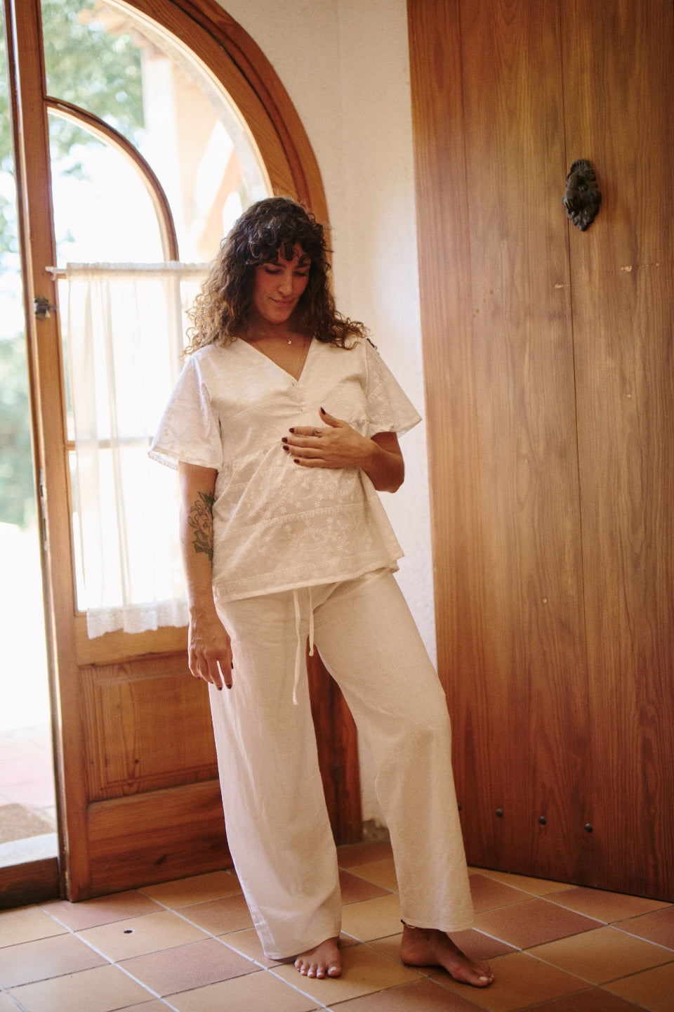 Conjunto Dos Piezas Maternity Voilé Bordado