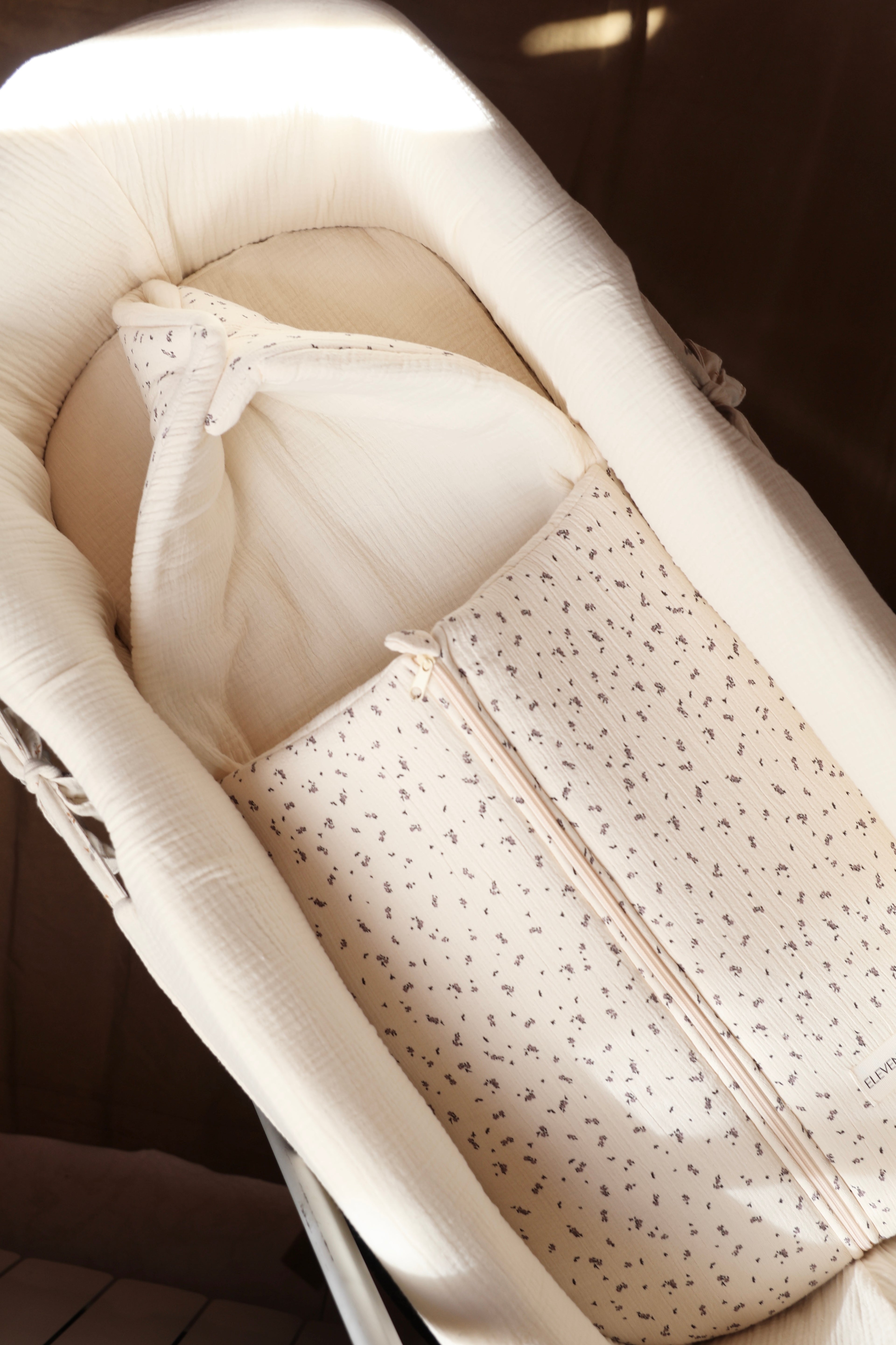 Sac de transport imprimé pour jumeaux + gaze brute