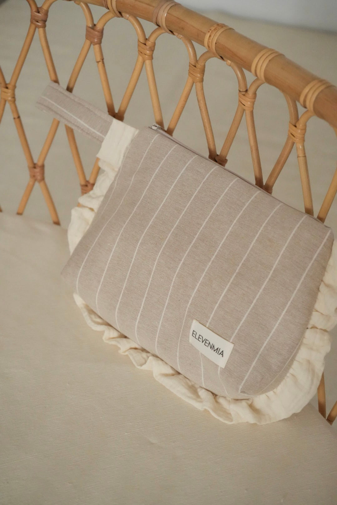 Neceser Volante Raya Natural + Gasa Cruda